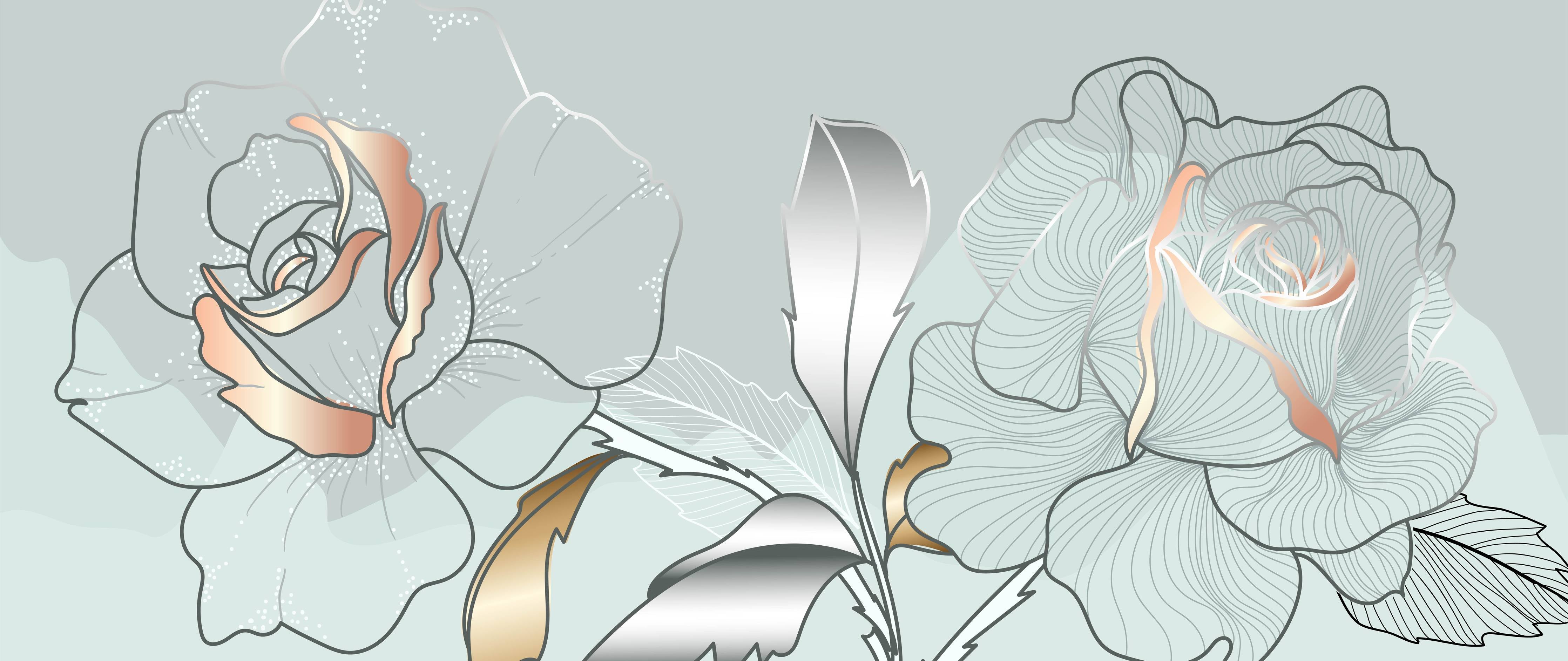 Kinderzimmer Wandgestaltung-Grau-Weiße Blumenillustration