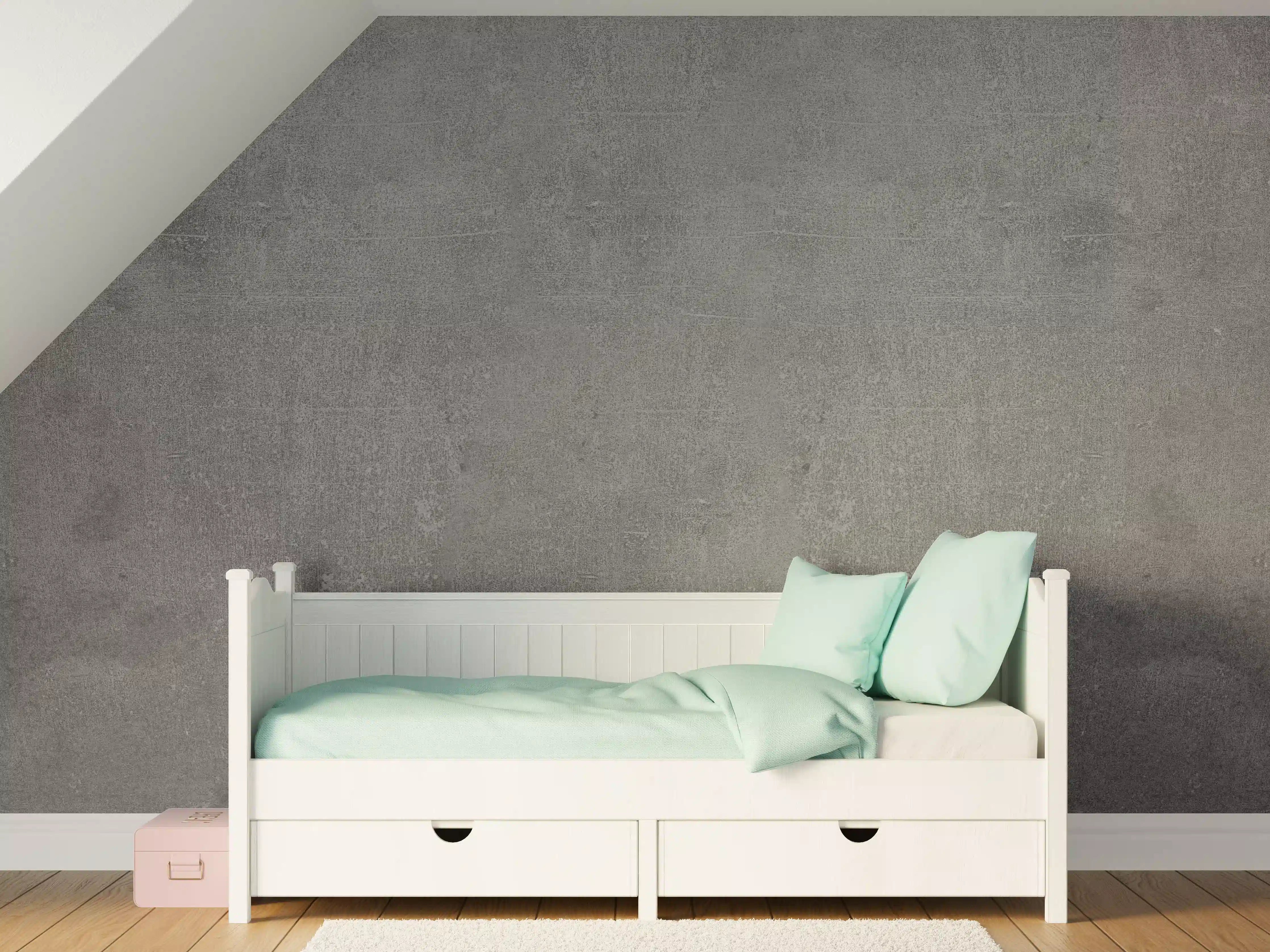 Kinderzimmer Wandgestaltung - Graue Anthrazite Beton Textur