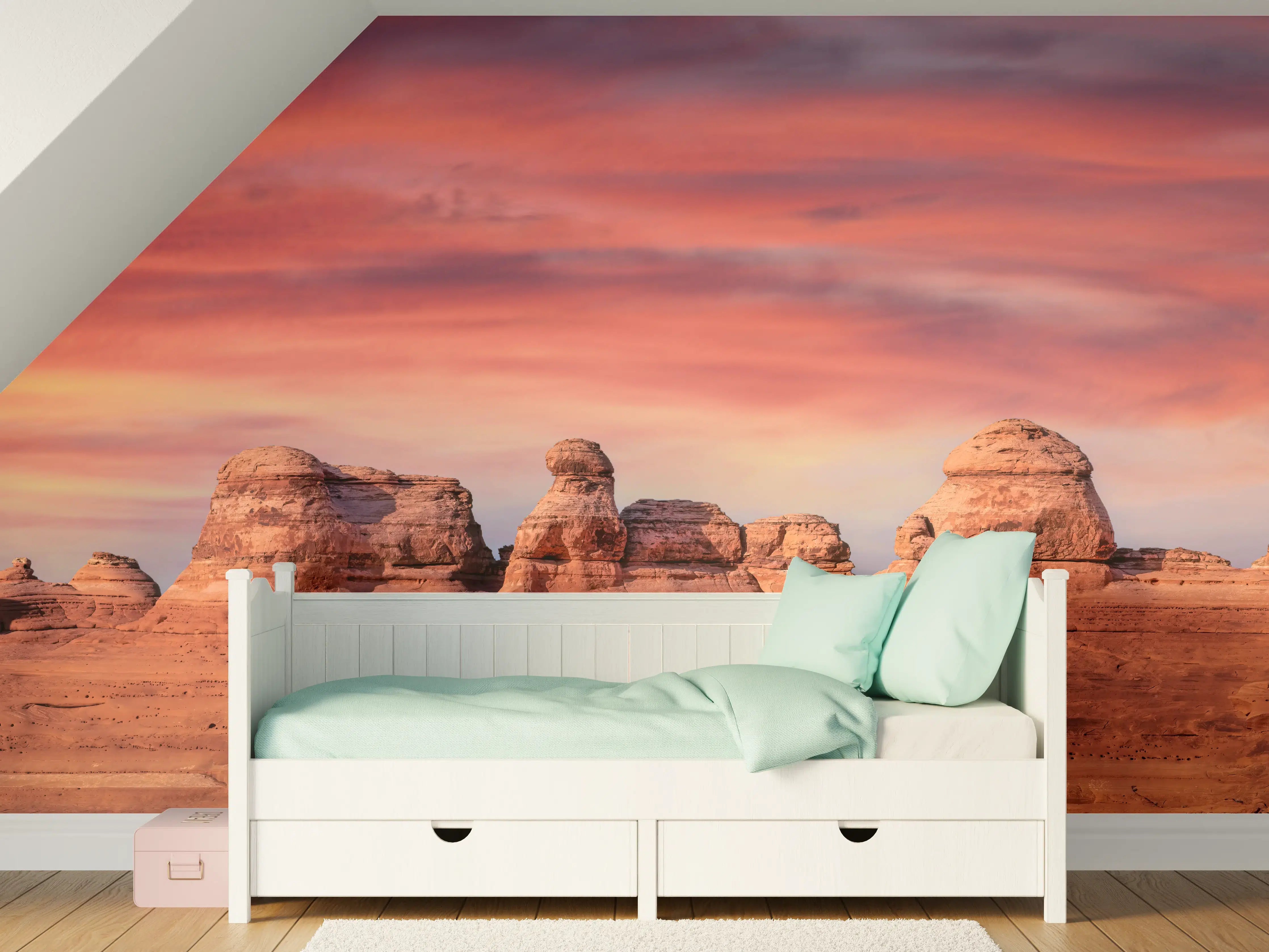 Kinderzimmer Wandgestaltung - Graue Dämmerung in der Wüste