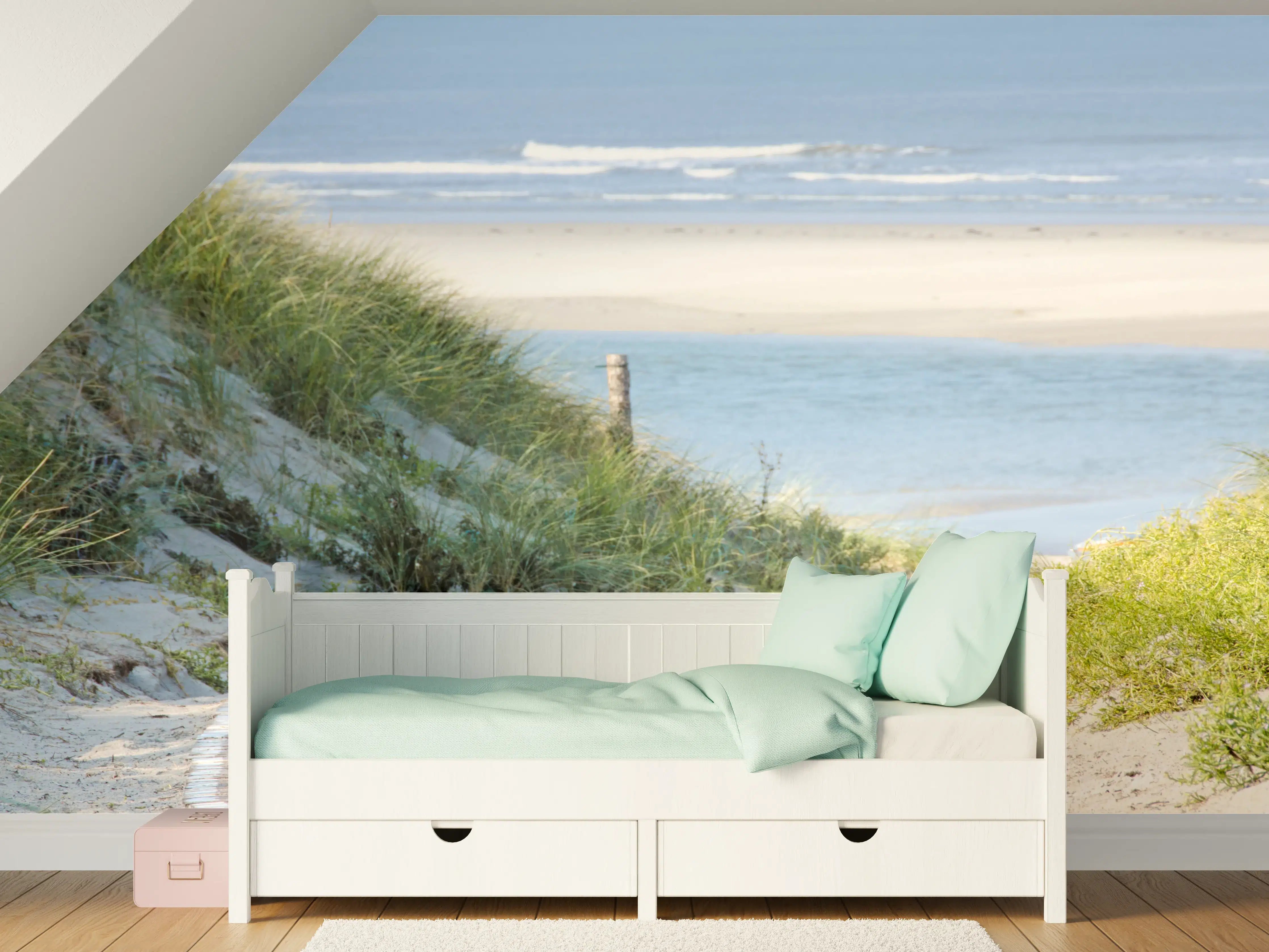 Kinderzimmer Wandgestaltung - Graue Dünen am Meer