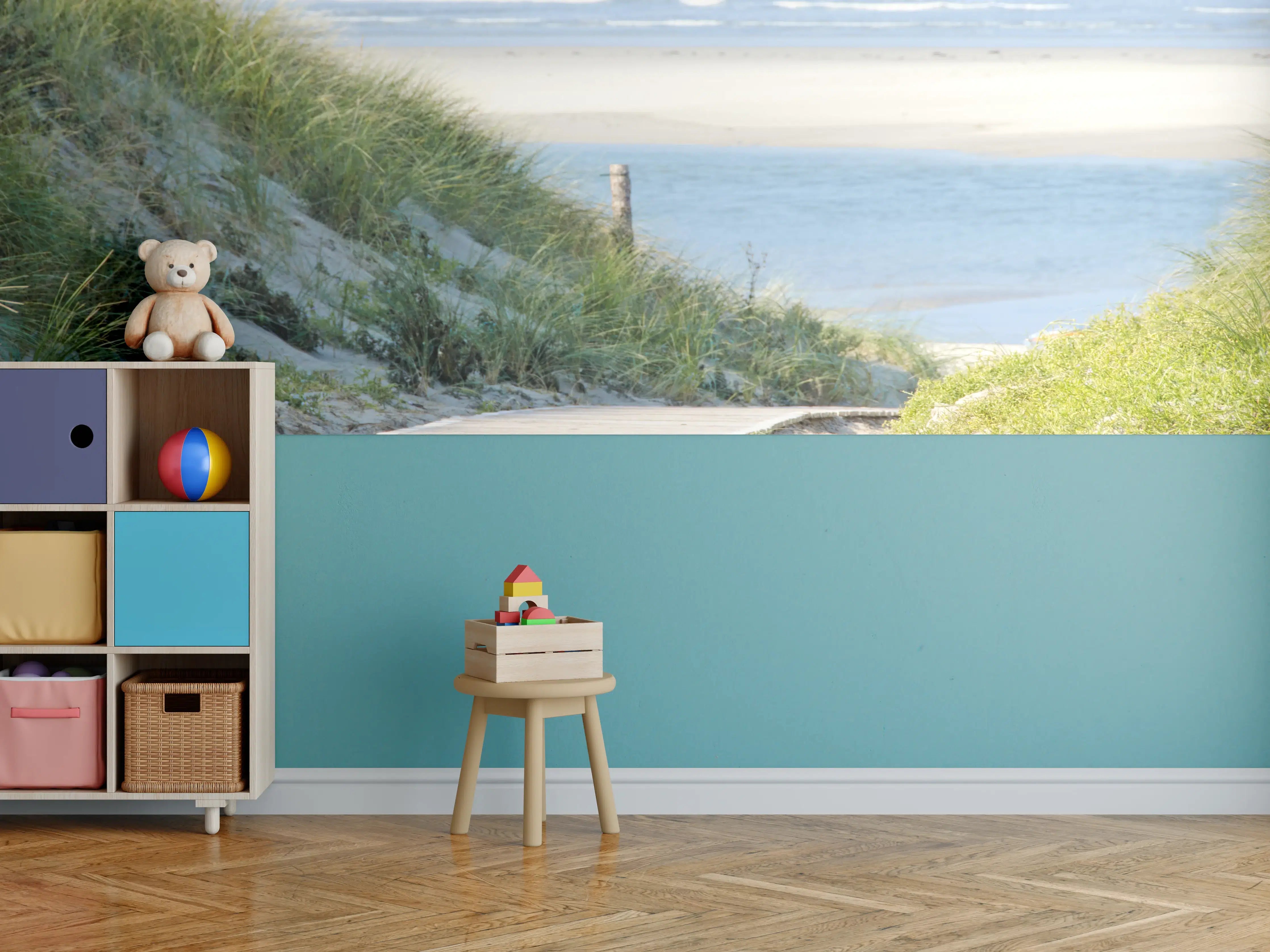 Kinderzimmer Wandgestaltung - Graue Dünen am Meer