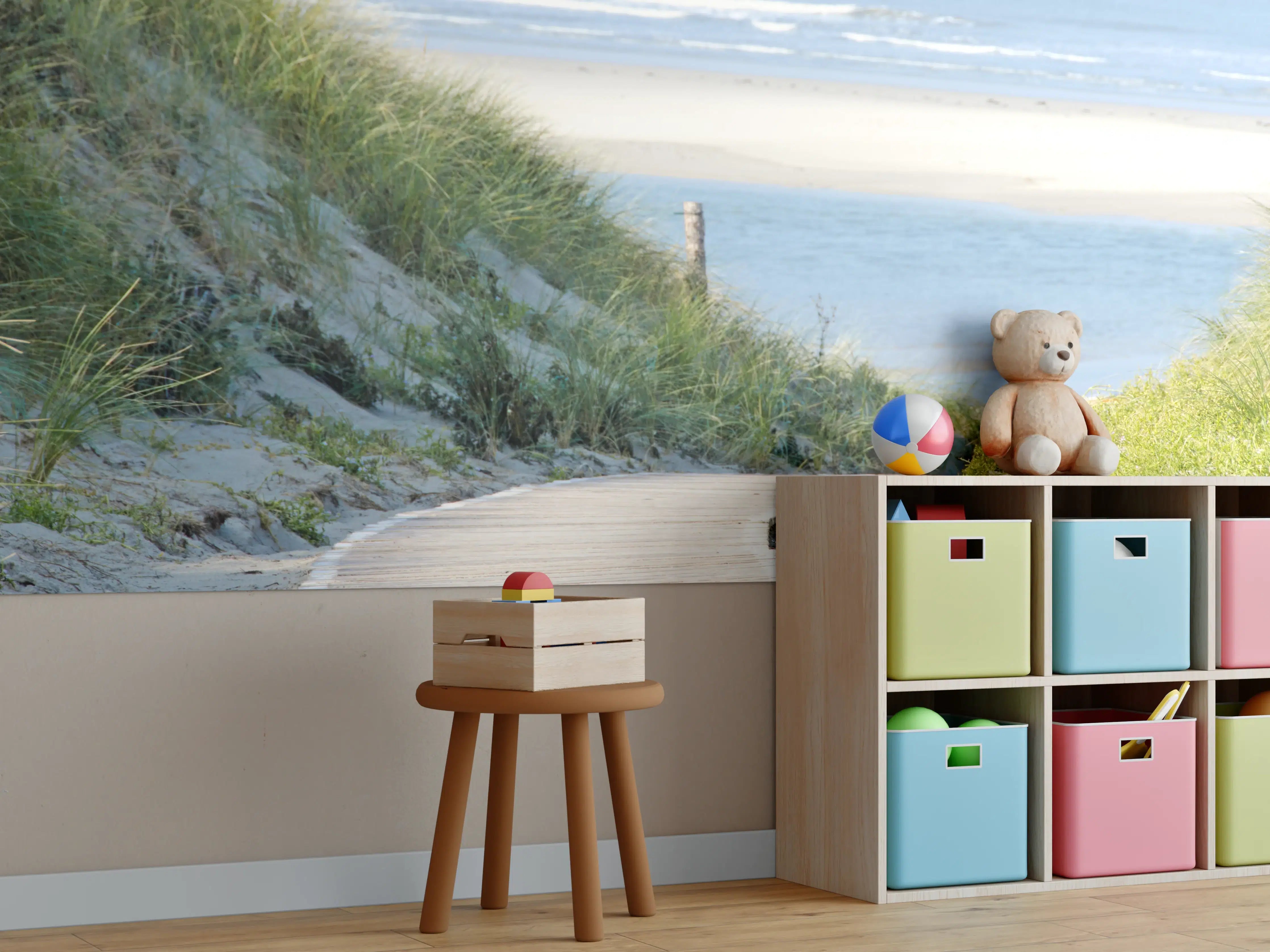 Kinderzimmer Wandgestaltung - Graue Dünen am Meer