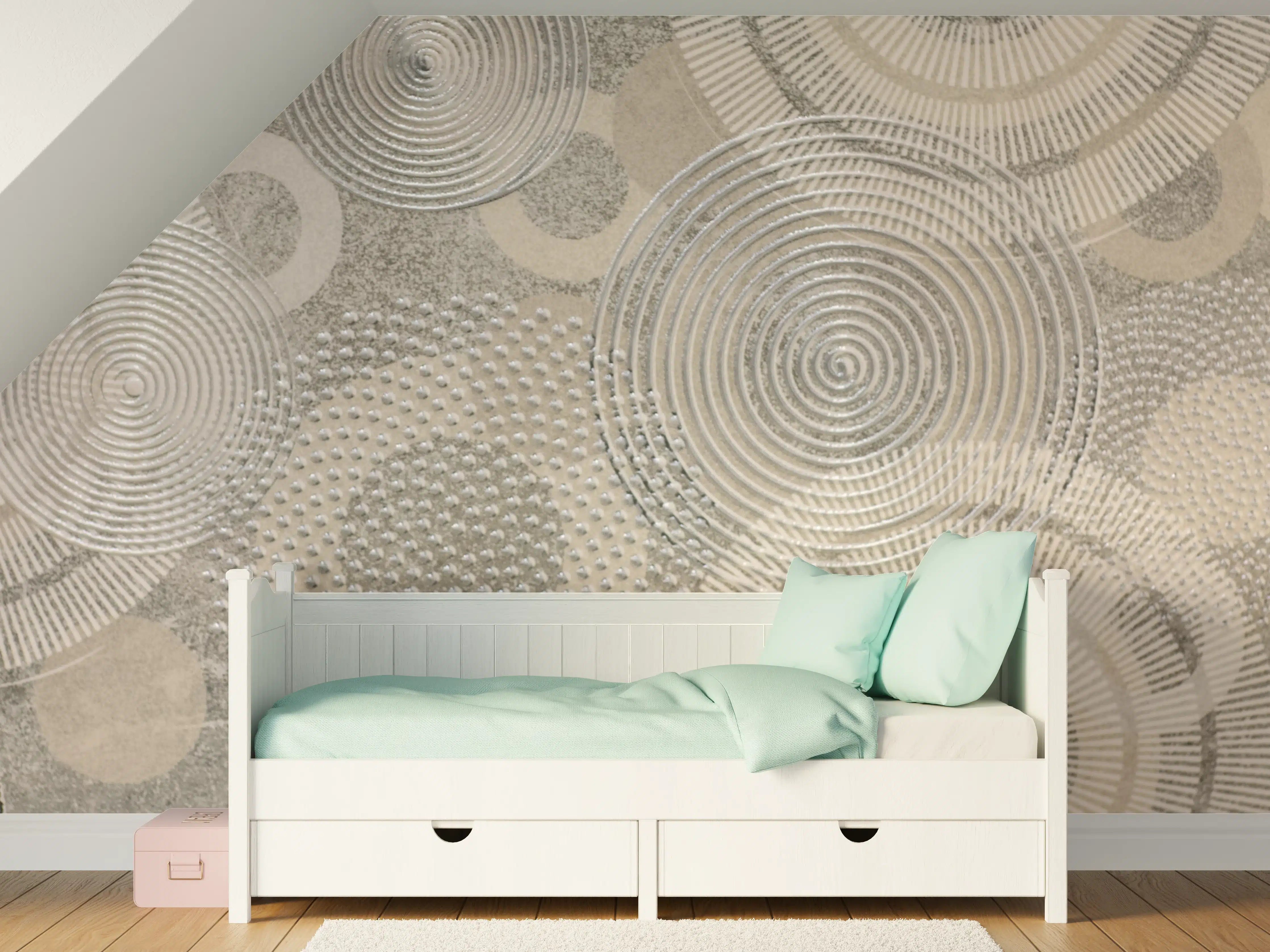 Kinderzimmer Wandgestaltung - Graue Eleganz im geometrischen Design