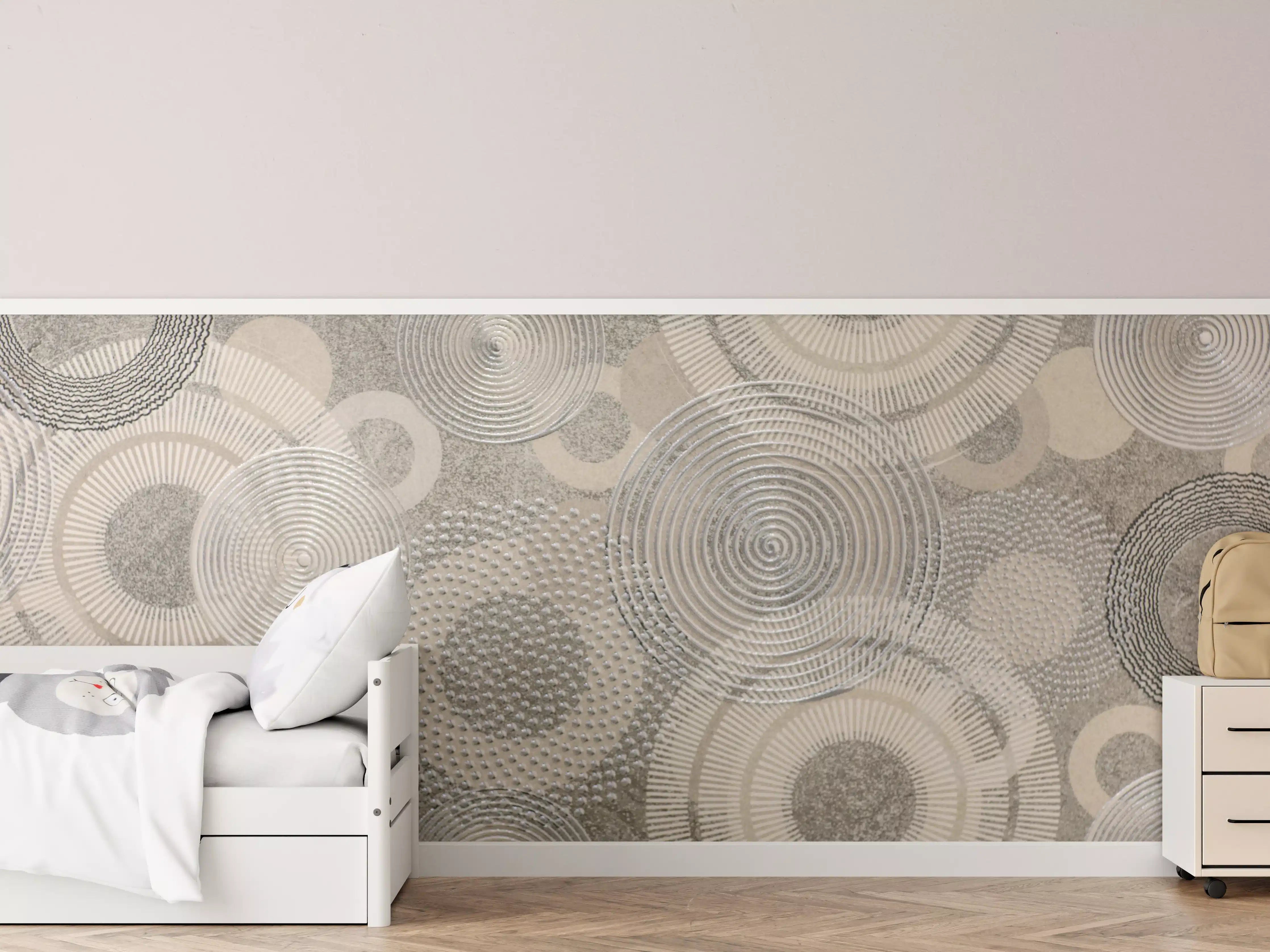 Kinderzimmer Wandgestaltung - Graue Eleganz im geometrischen Design