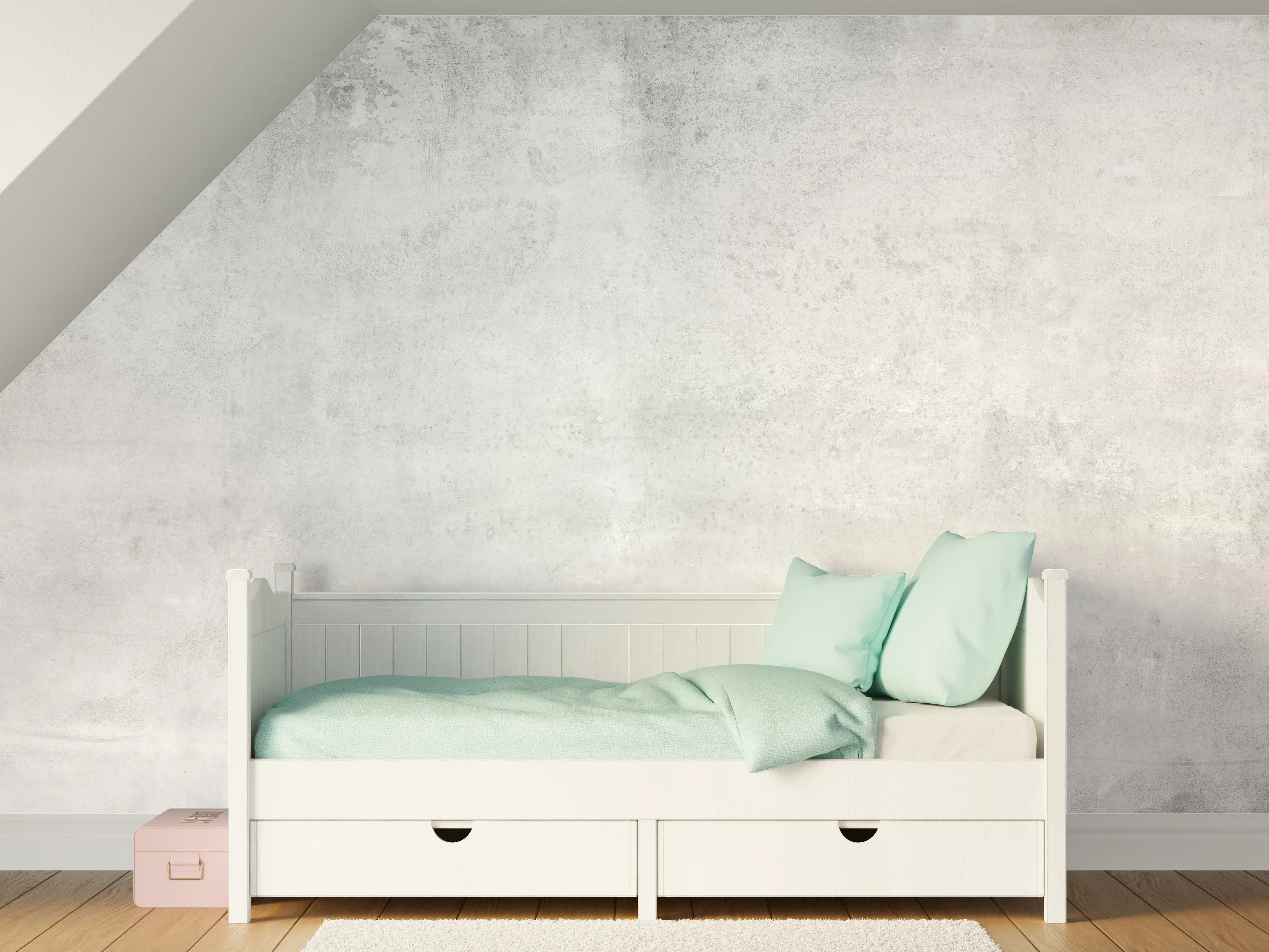 Kinderzimmer Wandgestaltung - Graue Grunge Betonwand