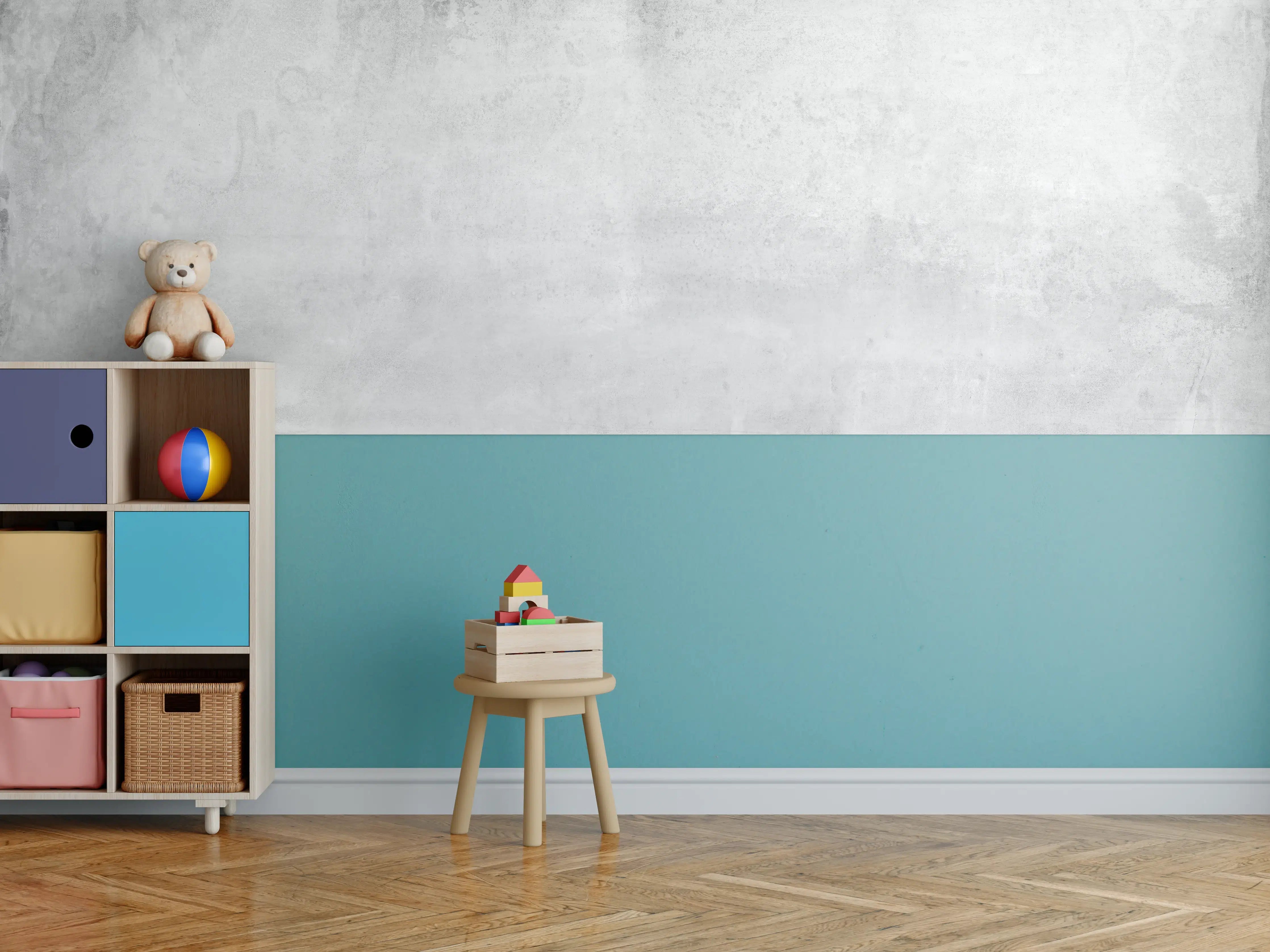 Kinderzimmer Wandgestaltung - Graue Grunge Betonwand