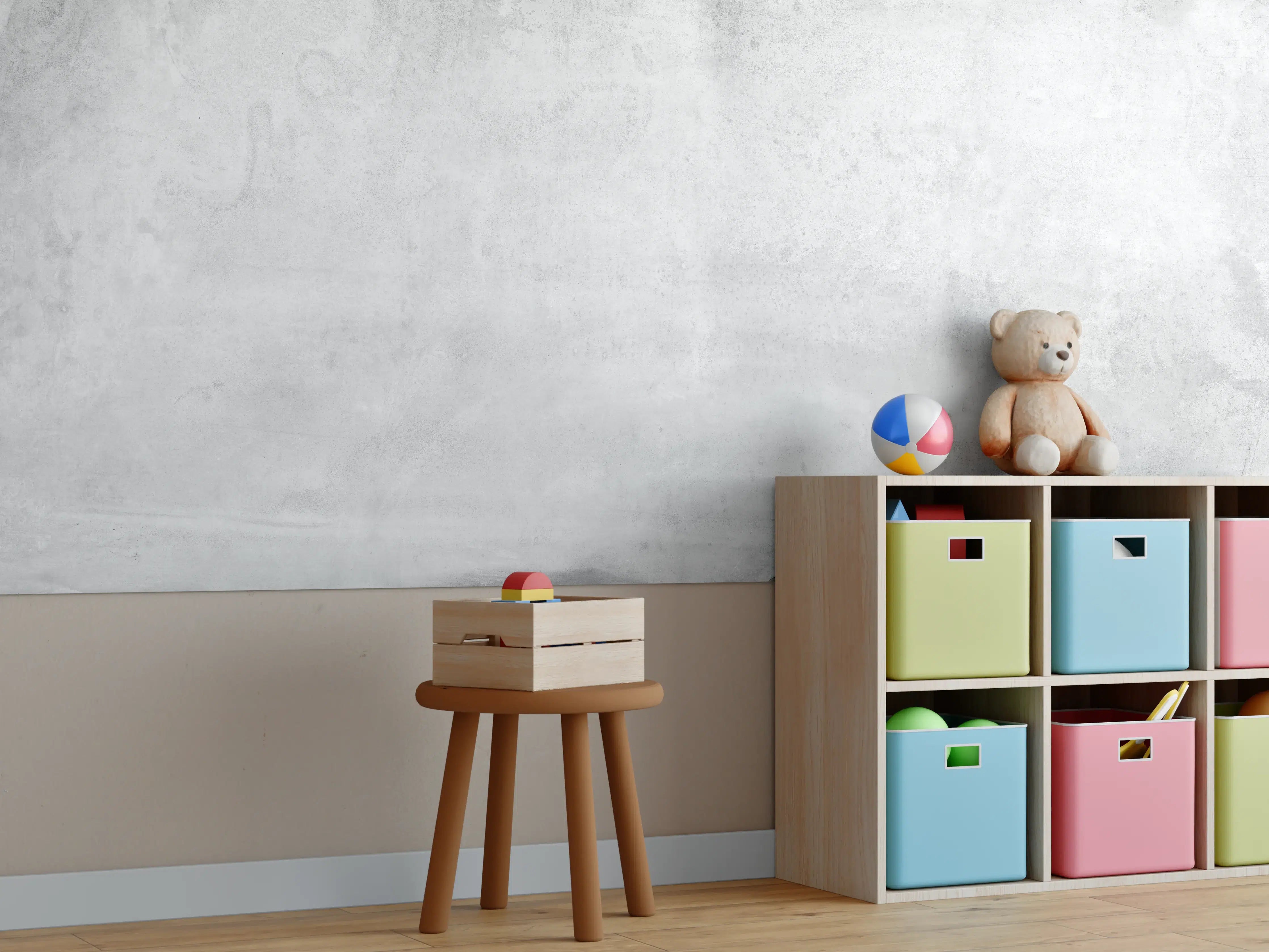 Kinderzimmer Wandgestaltung - Graue Grunge Betonwand