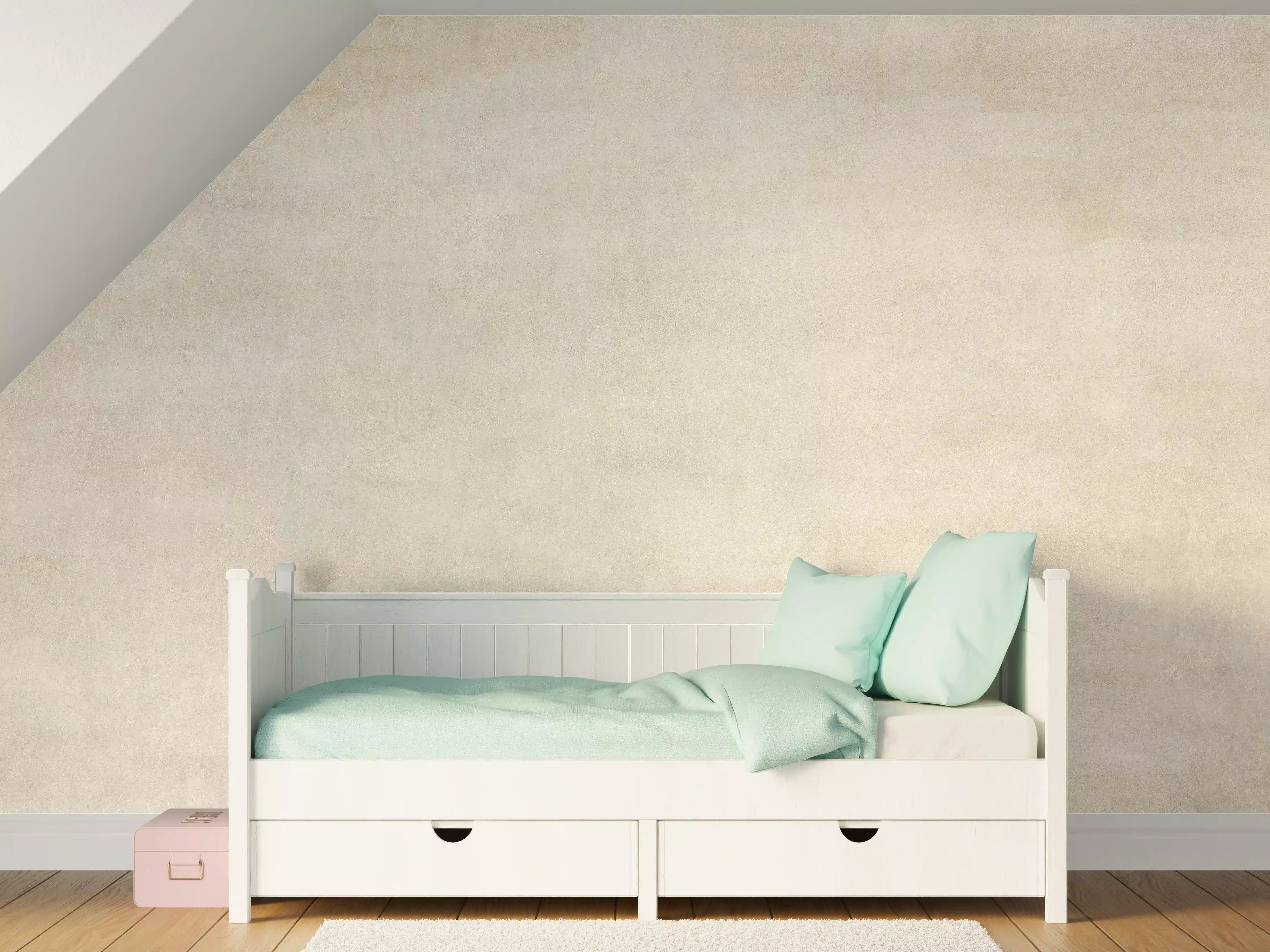 Kinderzimmer Wandgestaltung - Graue Nuance auf Weißer Wand