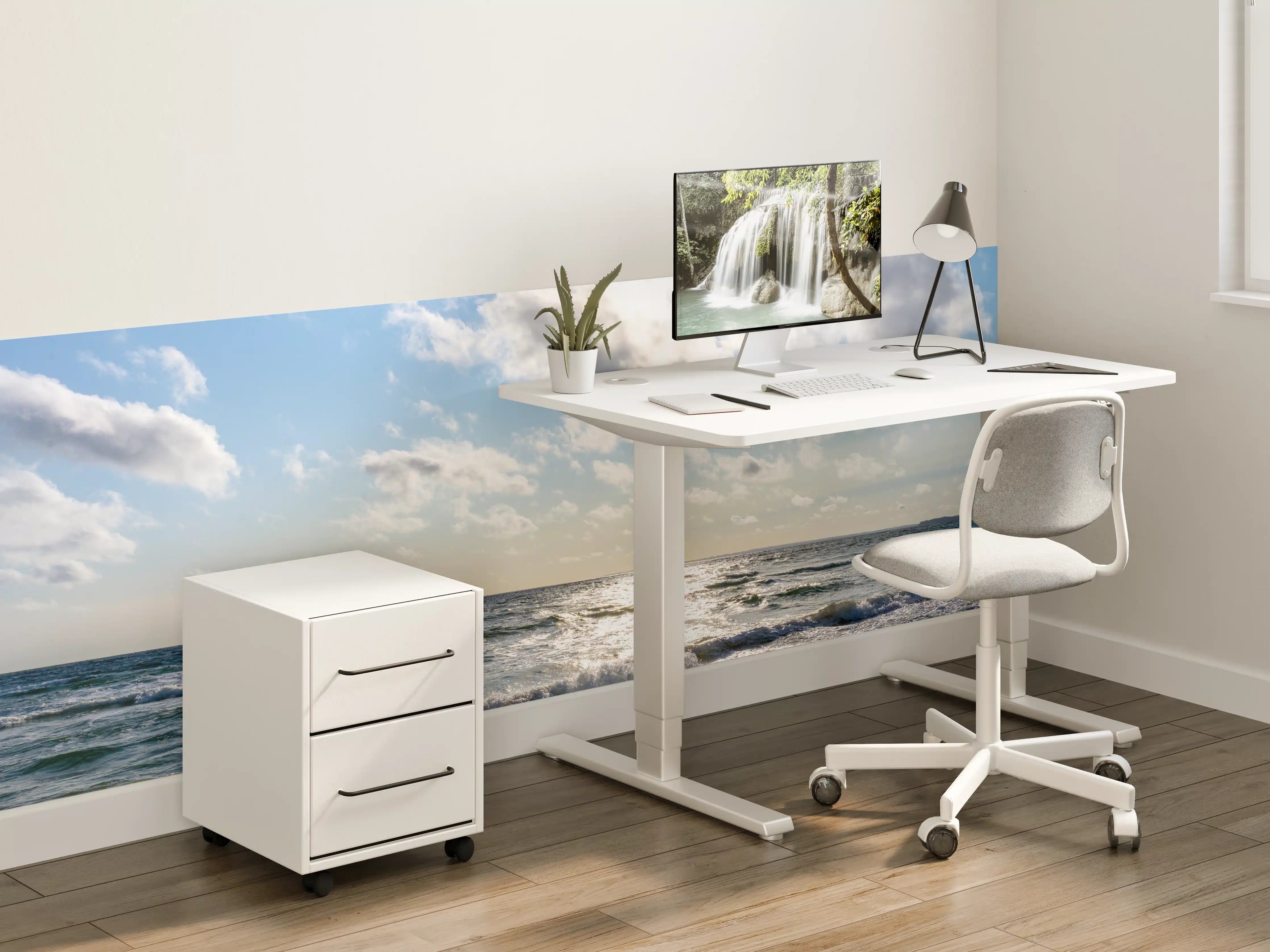 Kinderzimmer Wandgestaltung - Graue Schatten am Horizont