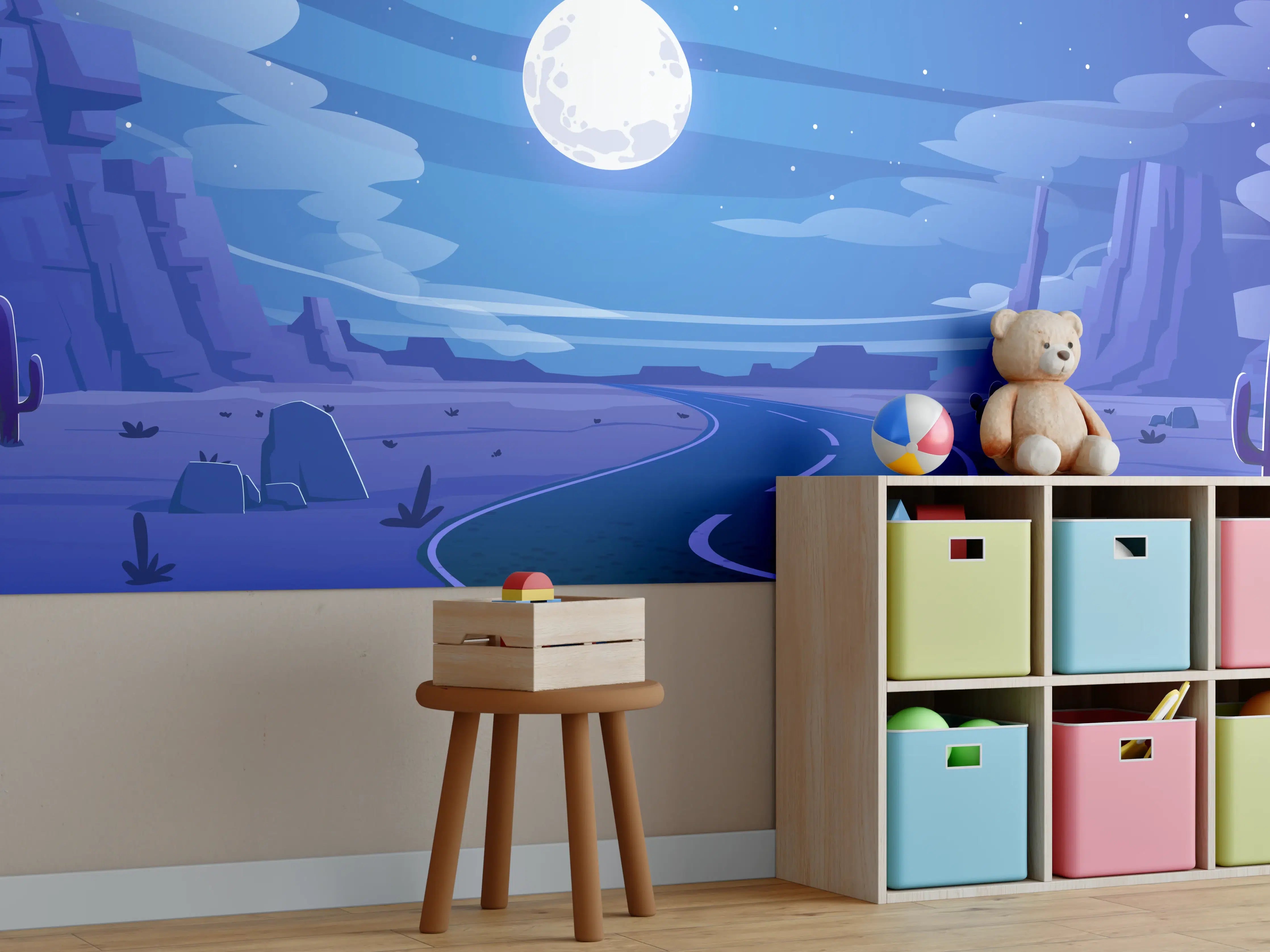 Kinderzimmer Wandgestaltung - Graue Stille in der Wüste