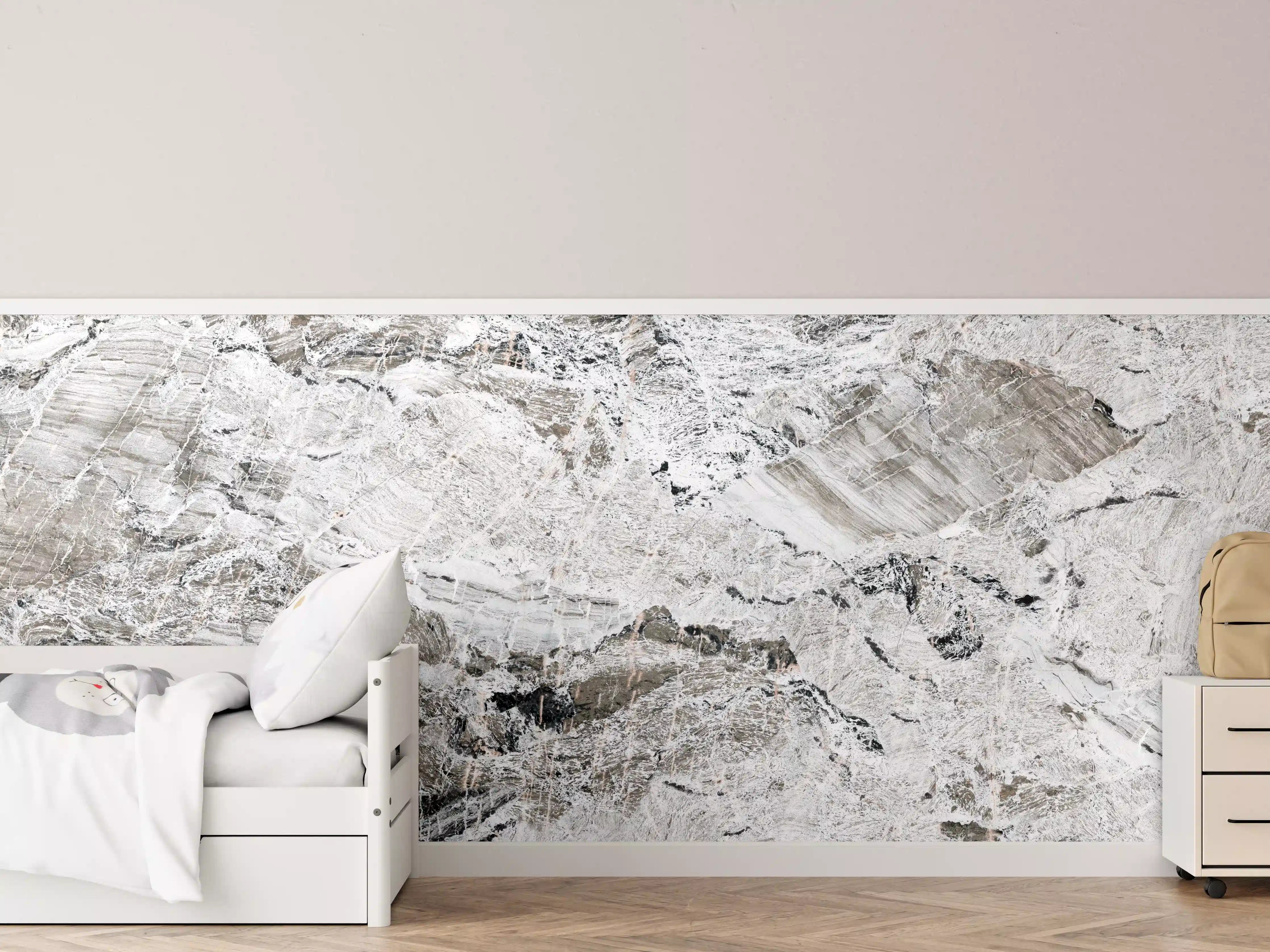 Kinderzimmer Wandgestaltung - Graue abstrakte Marmor Stein Textur