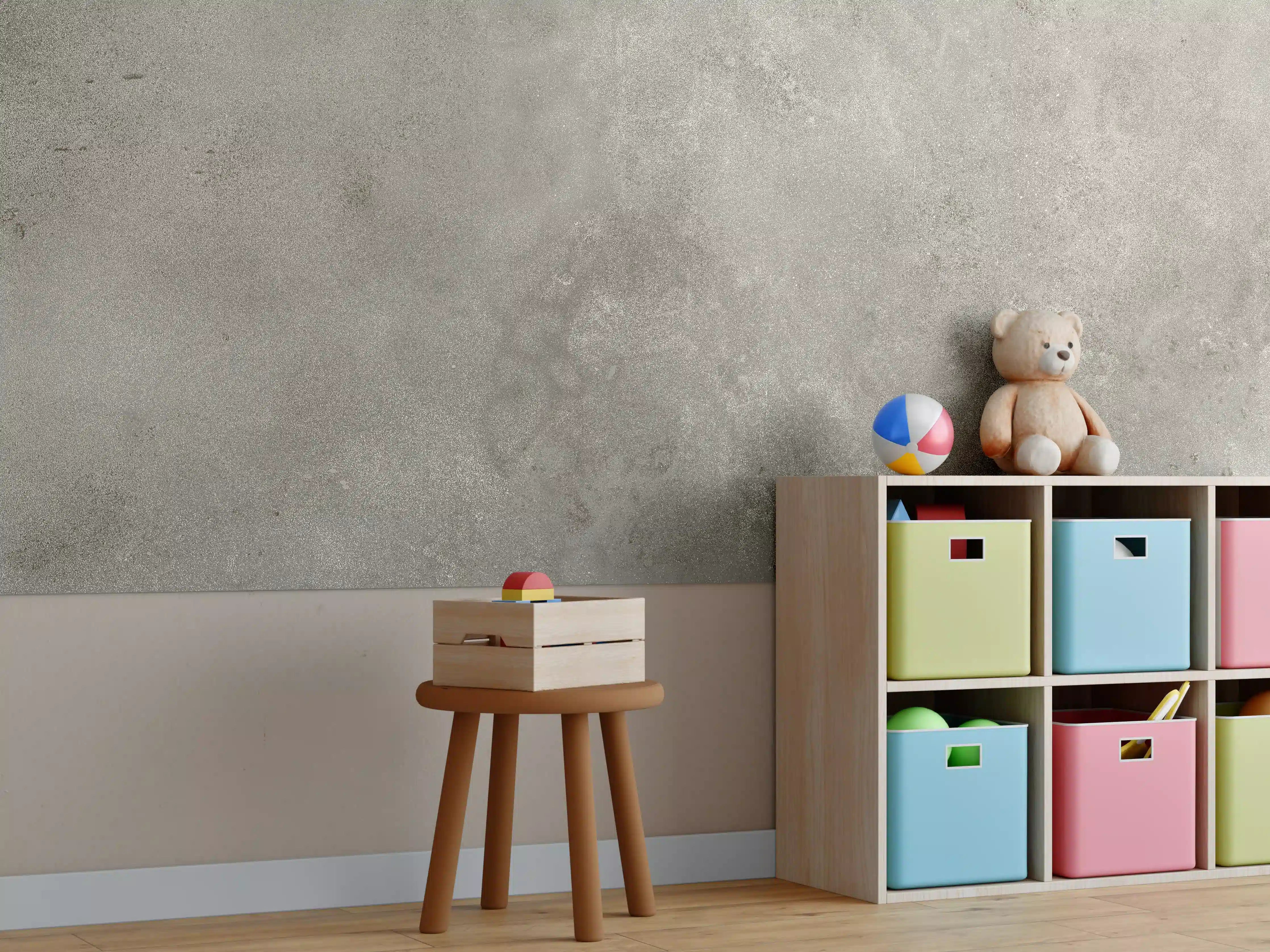 Kinderzimmer Wandgestaltung - Graue alte Kalksteinwand