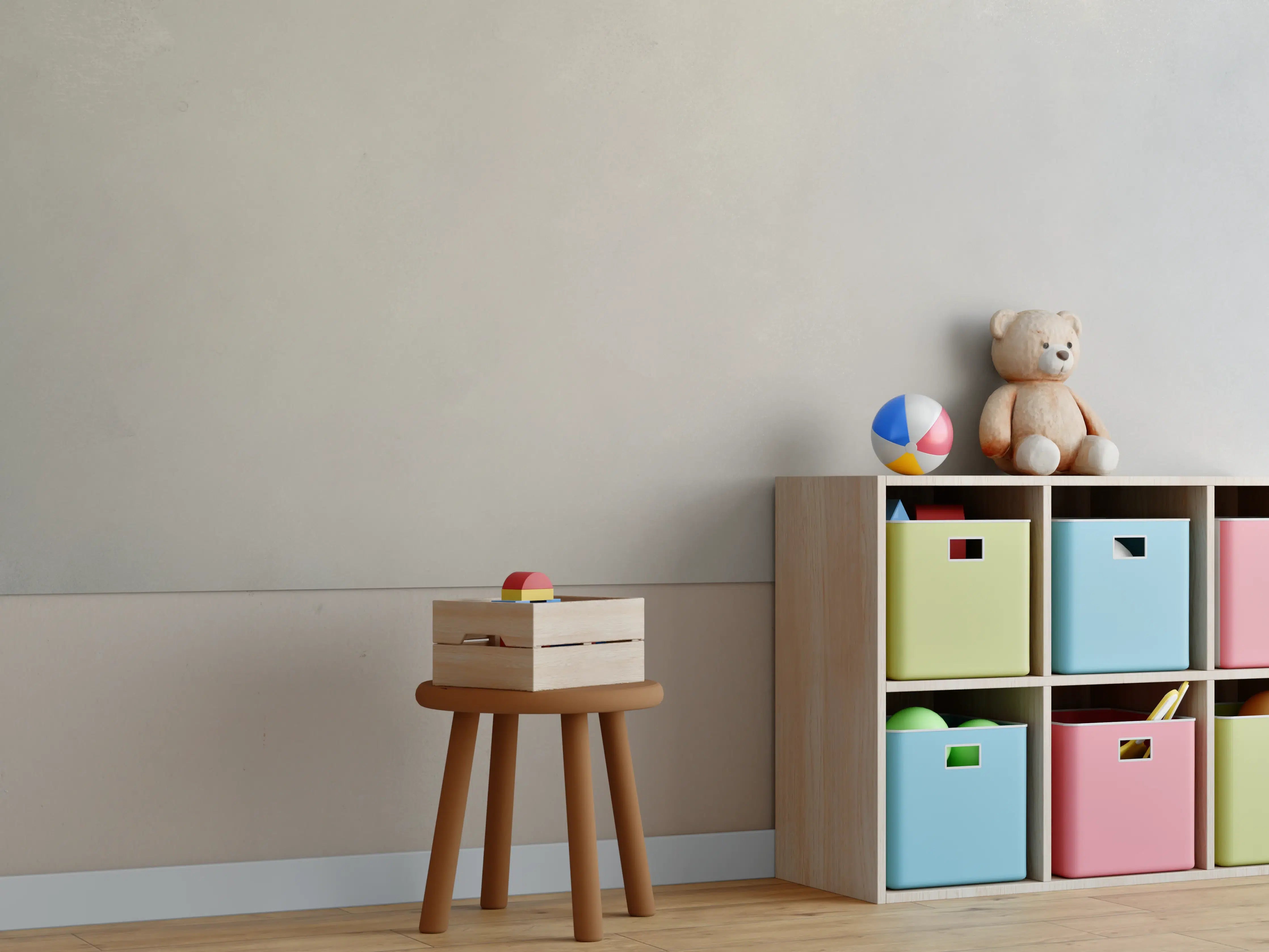 Kinderzimmer Wandgestaltung - Grauer Schimmer auf Weiß