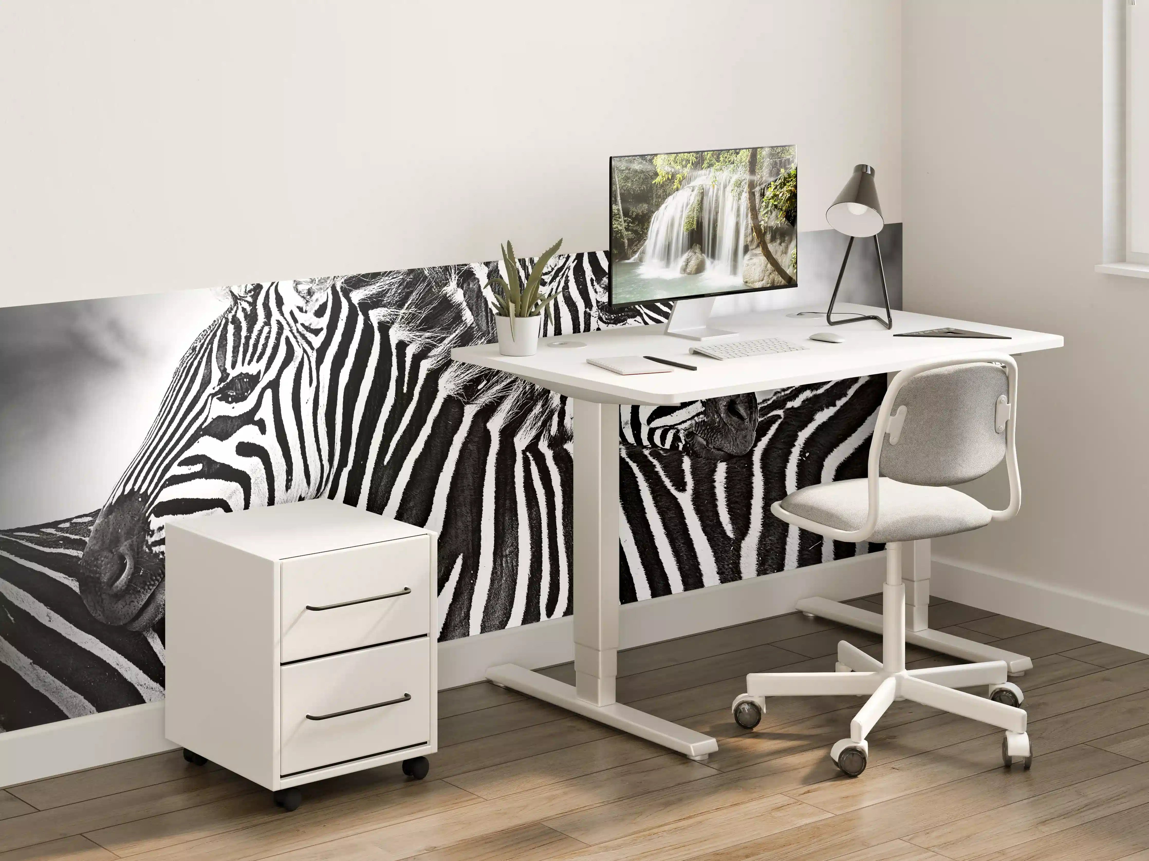 Kinderzimmer Wandgestaltung - Grauweiß Zebra-Ikonografie