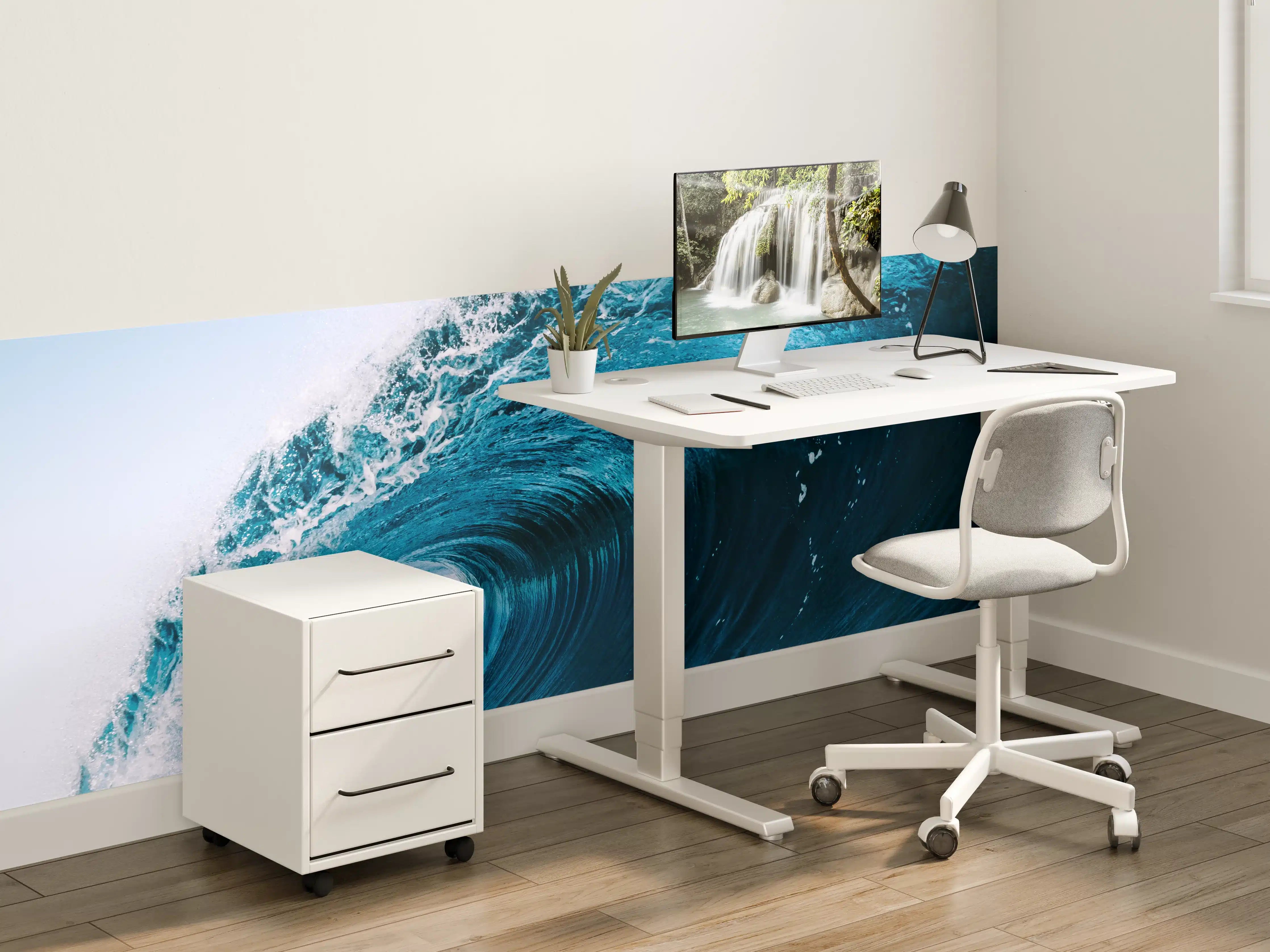 Kinderzimmer Wandgestaltung - Große klare Meereswelle