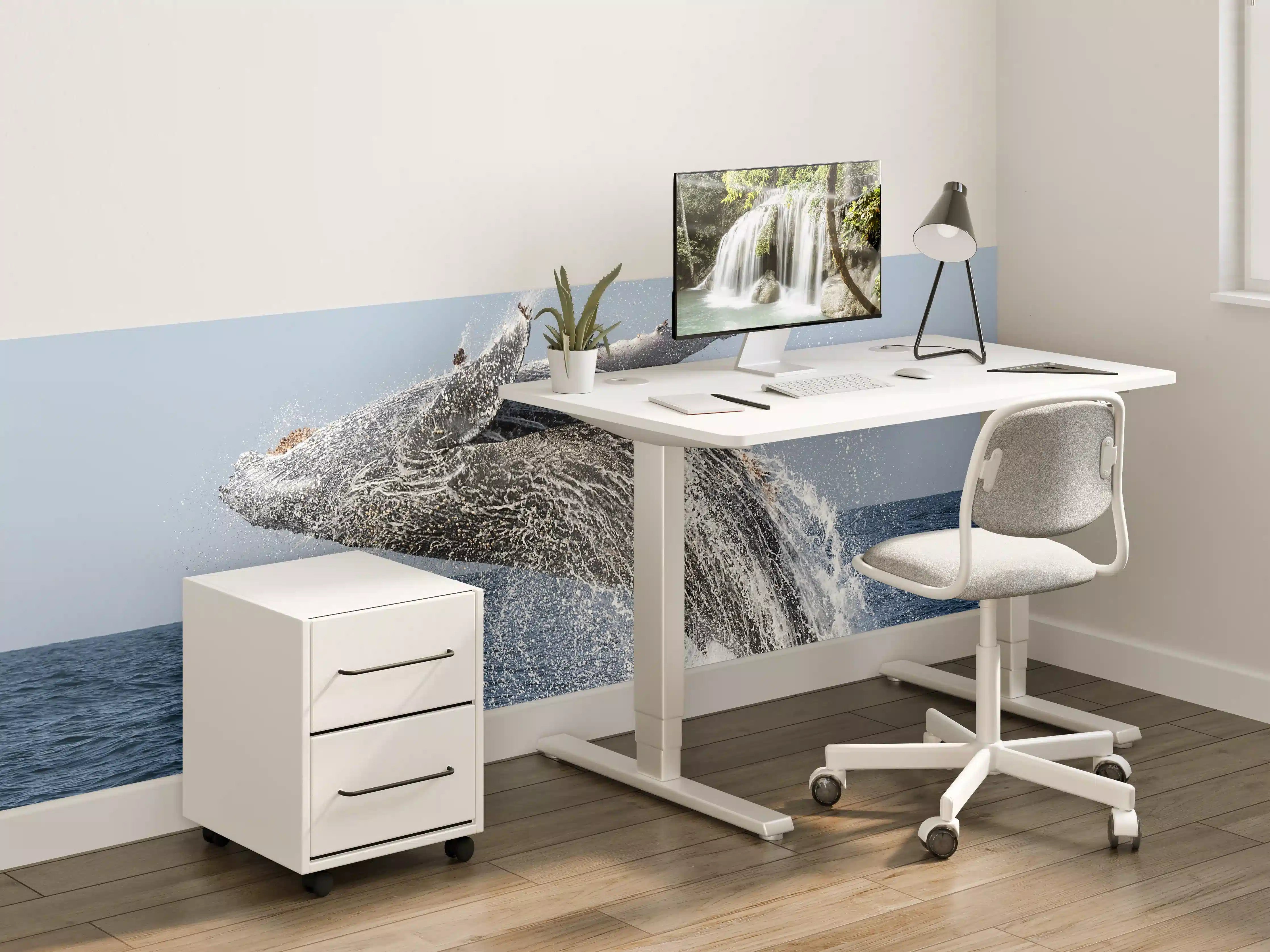 Kinderzimmer Wandgestaltung - Großer Buckelwal beim Auftauchen