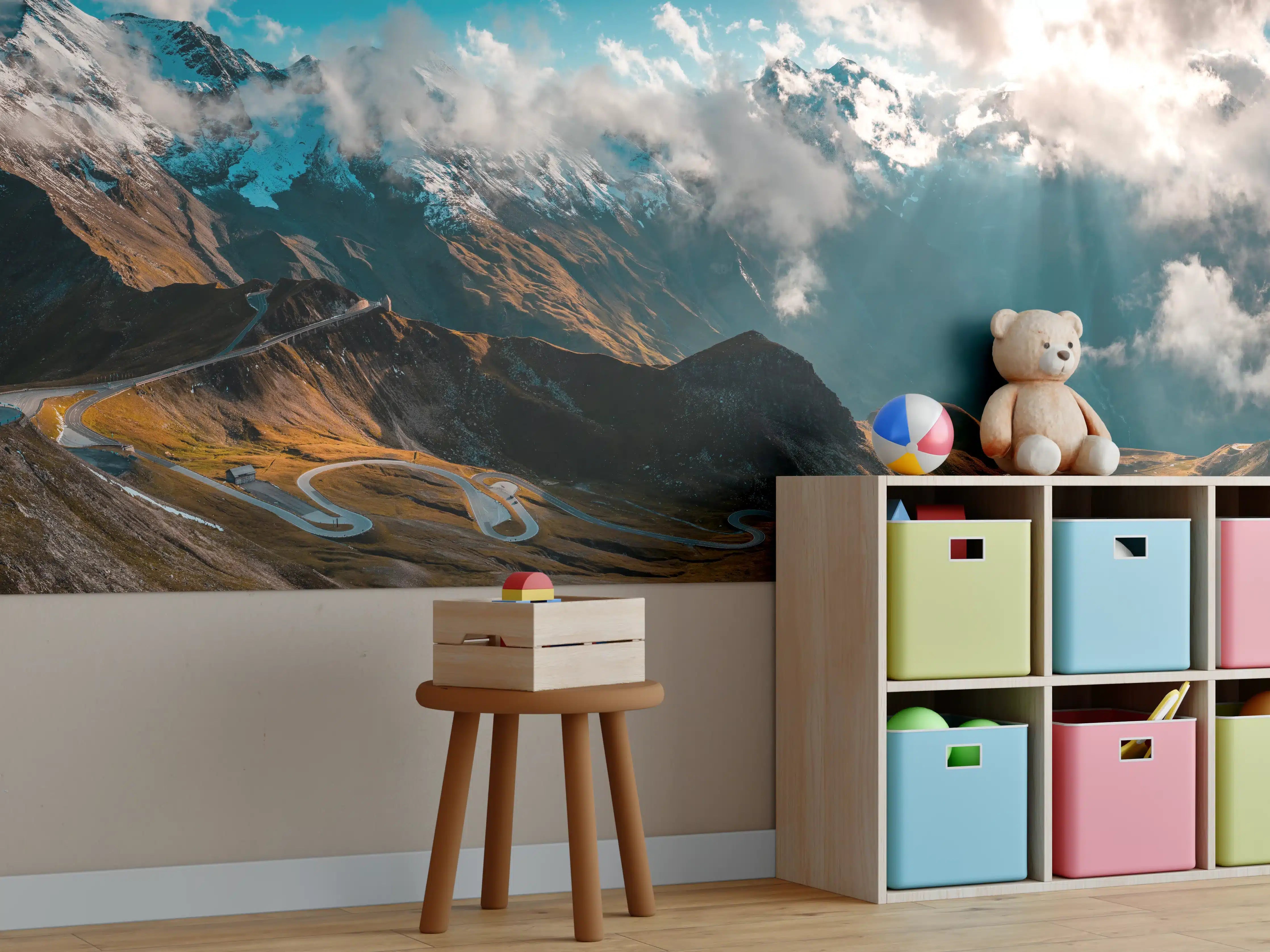 Kinderzimmer Wandgestaltung - Großglockner Alpenstraße in Österreich