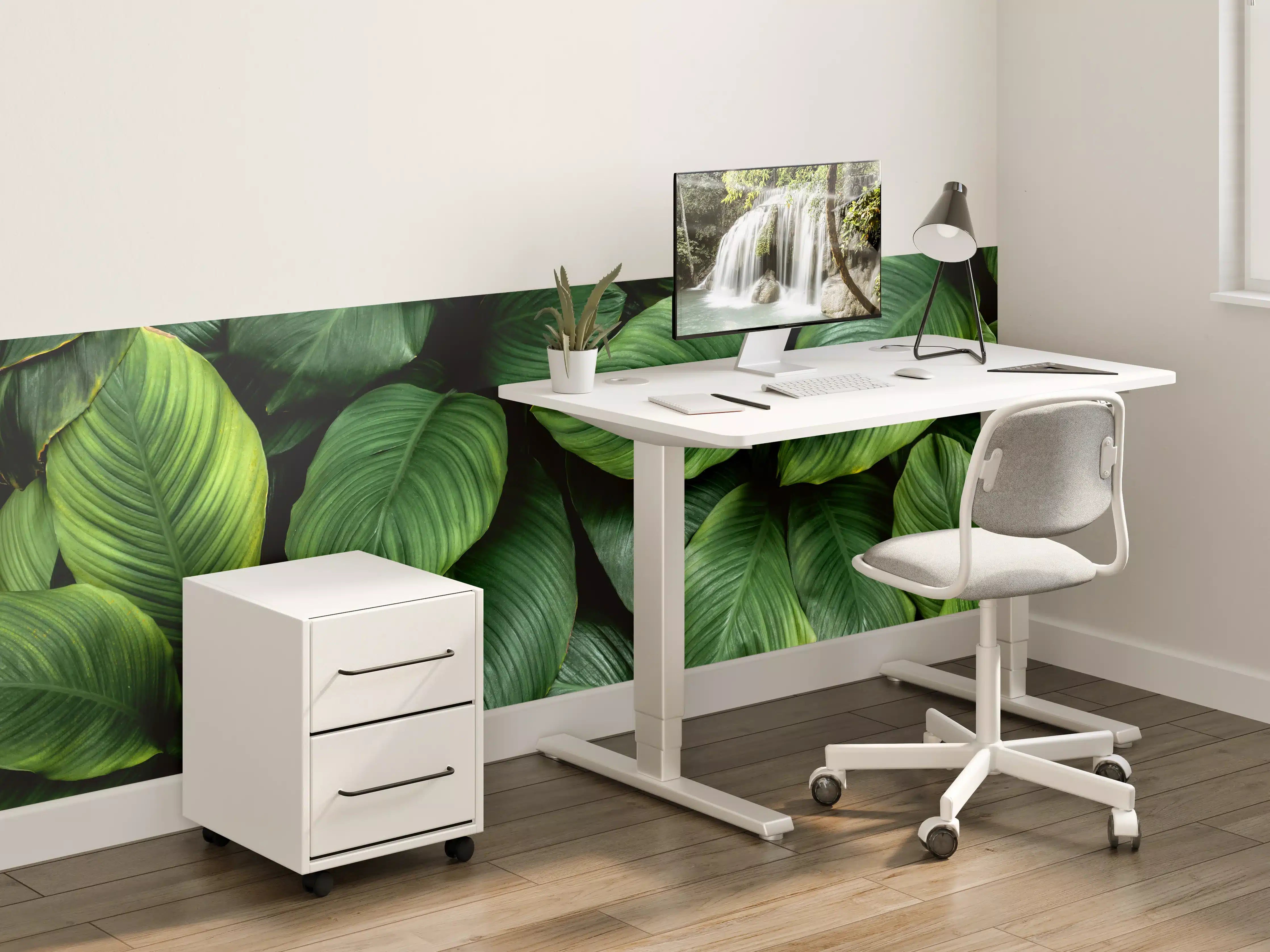 Kinderzimmer Wandgestaltung - Grüne Blattwelt in Nahaufnahme