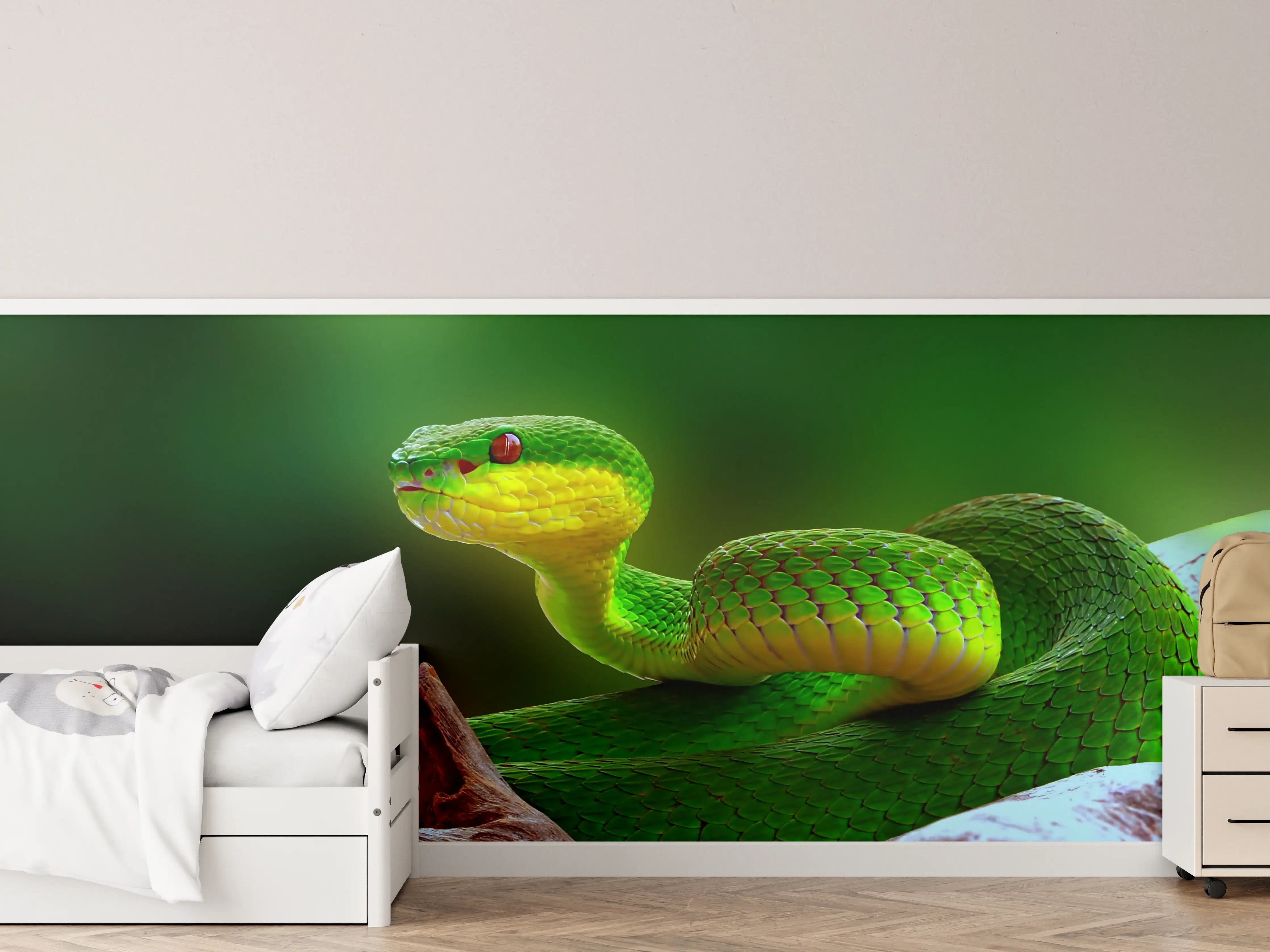 Kinderzimmer Wandgestaltung - Grüne Inselvipernatter