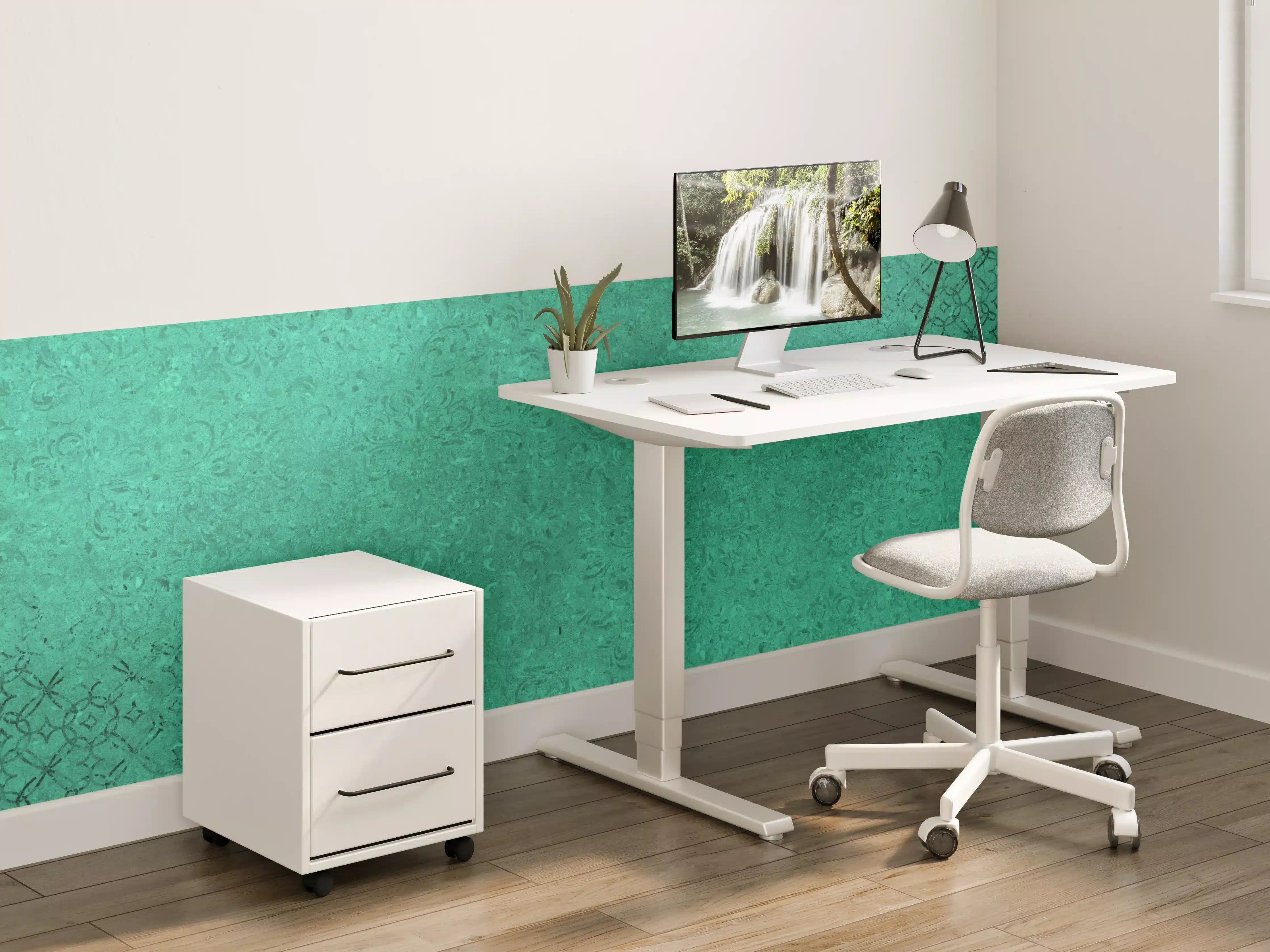 Kinderzimmer Wandgestaltung - Grüne Textur mit Muster