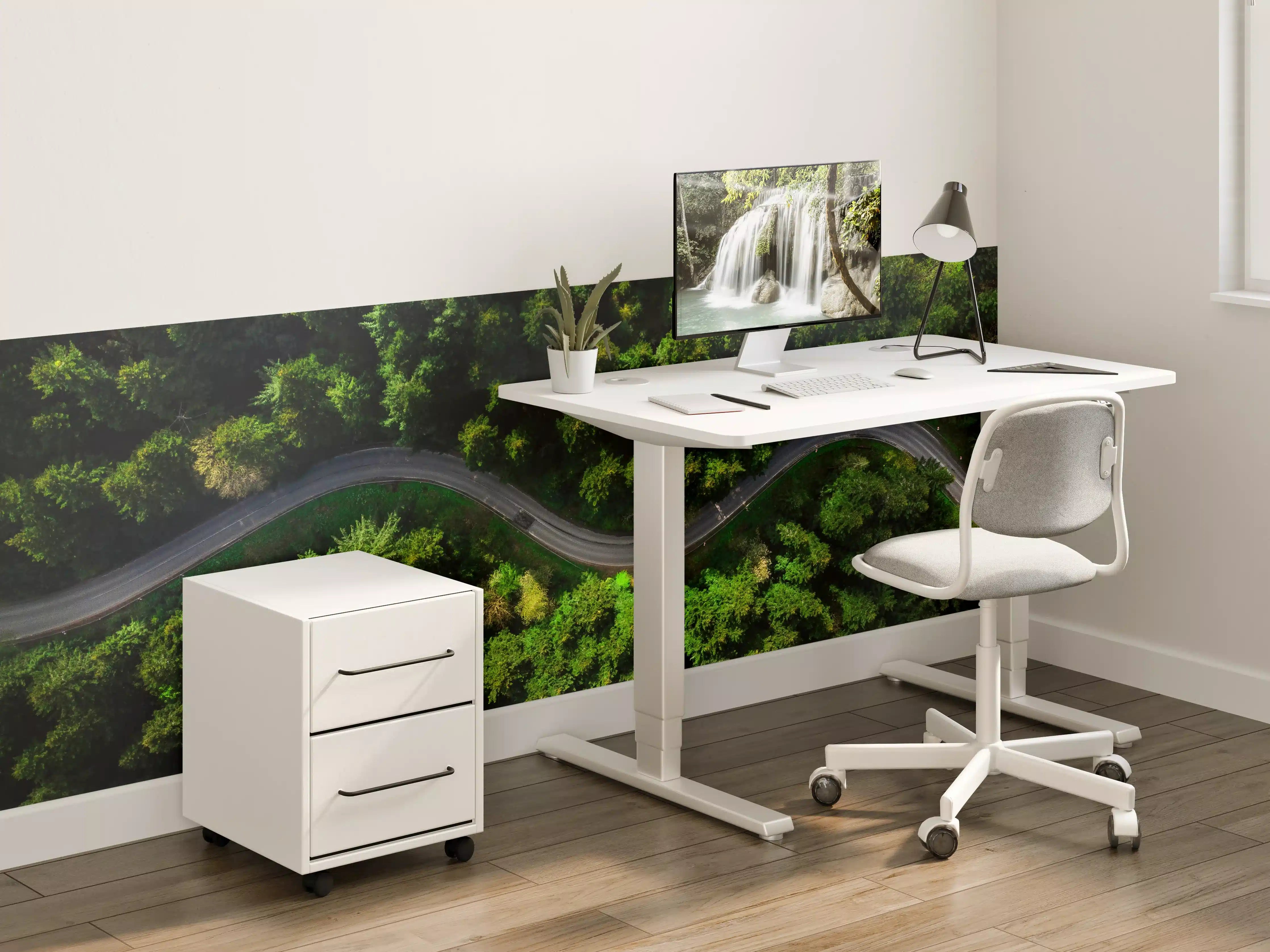 Kinderzimmer Wandgestaltung - Grüner Waldweg in Kurven