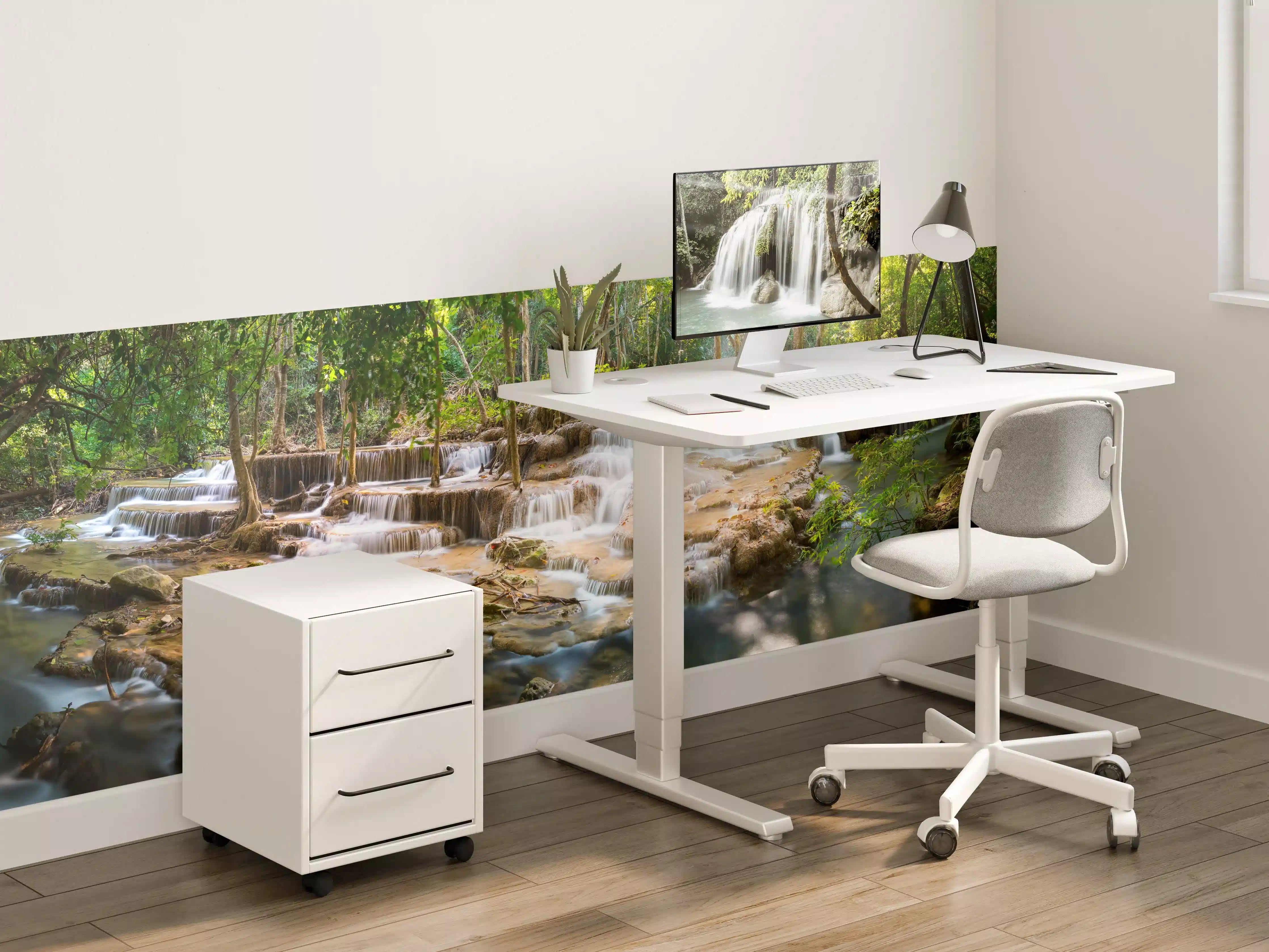 Kinderzimmer Wandgestaltung - Grüner Wasserfall im Wald