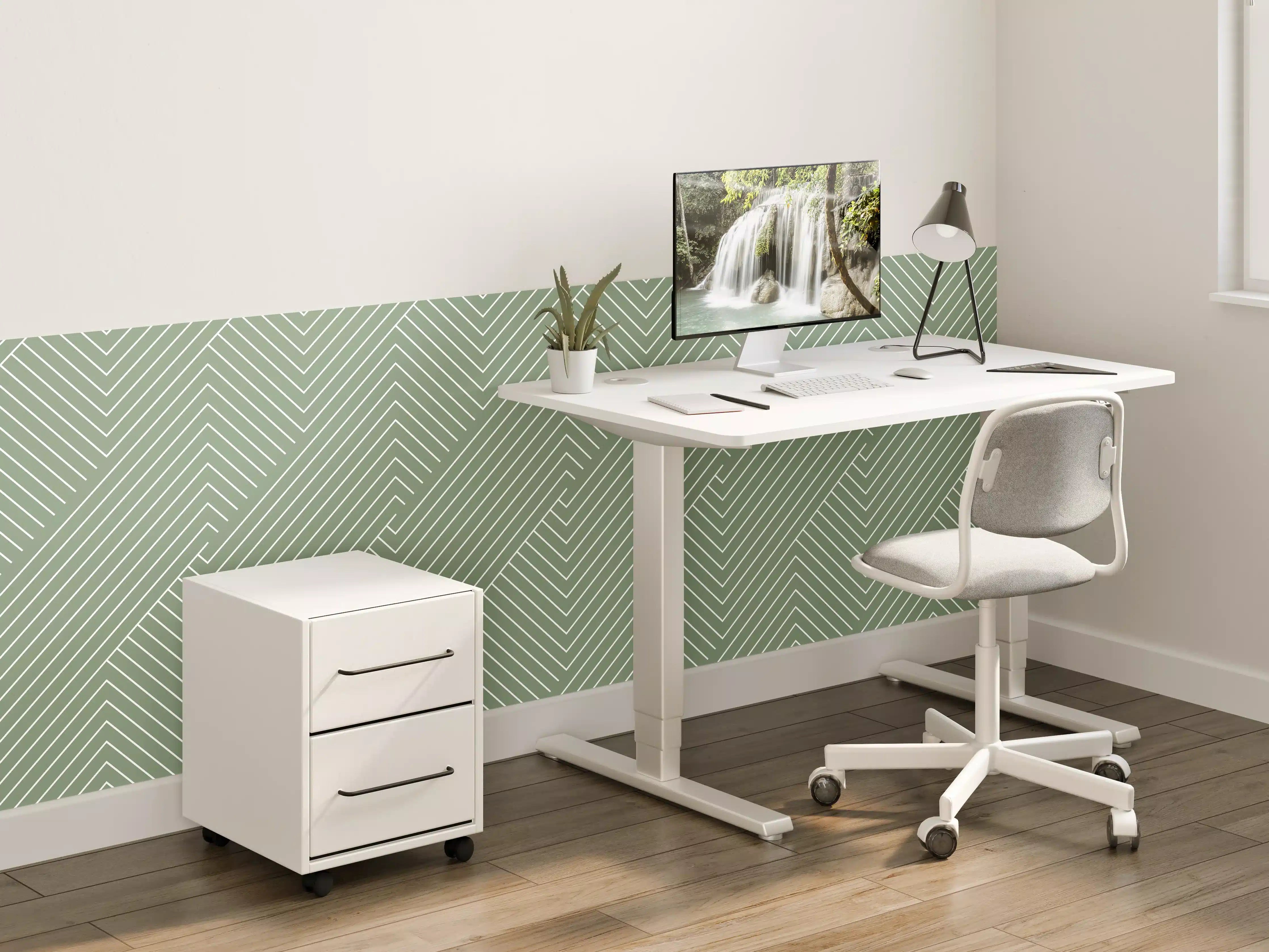 Kinderzimmer Wandgestaltung - Grüner geometrischer Akzent