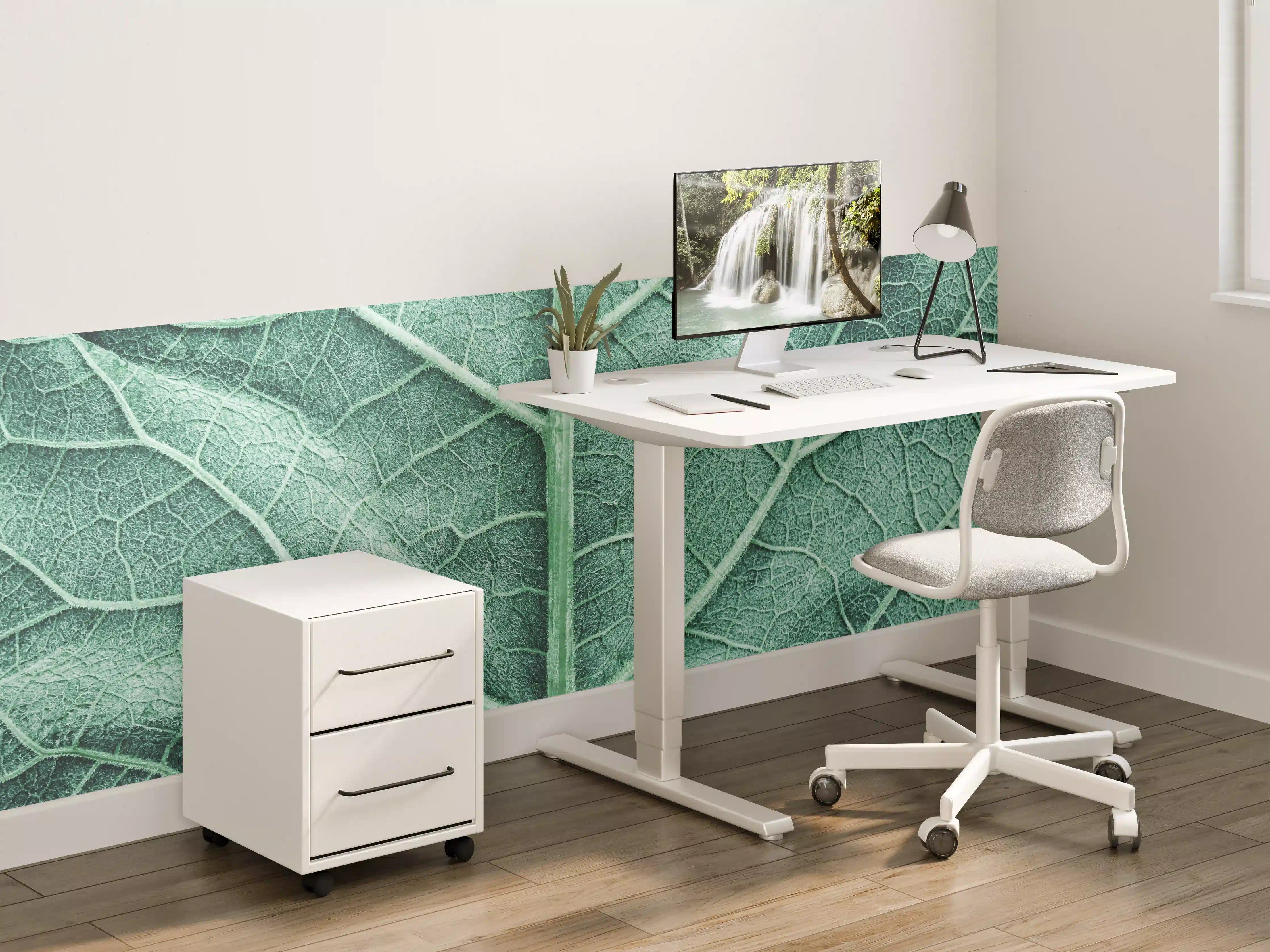 Kinderzimmer Wandgestaltung - Grünes Blättermuster mit feiner Struktur