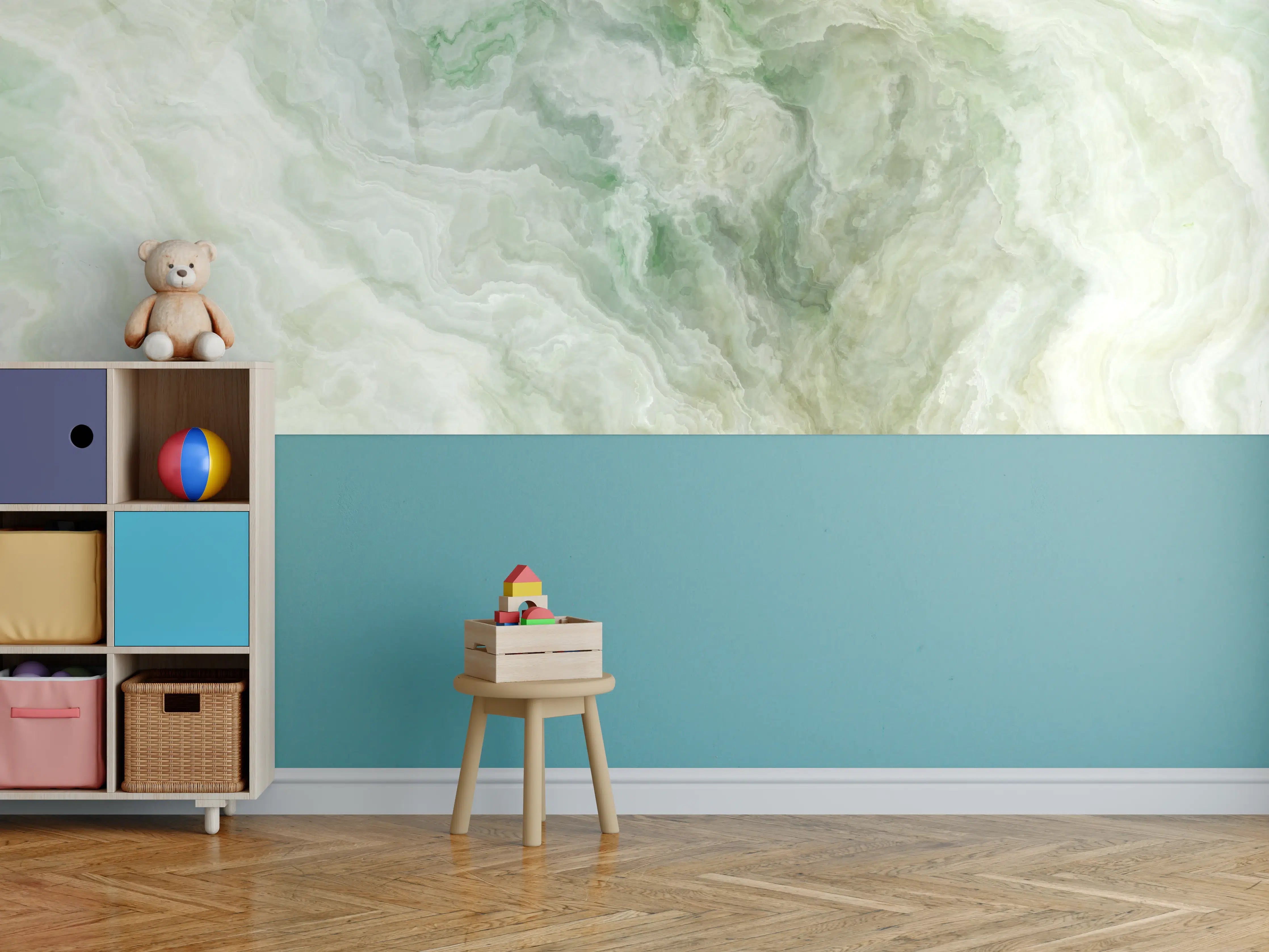 Kinderzimmer Wandgestaltung - Grünlicher Onyx
