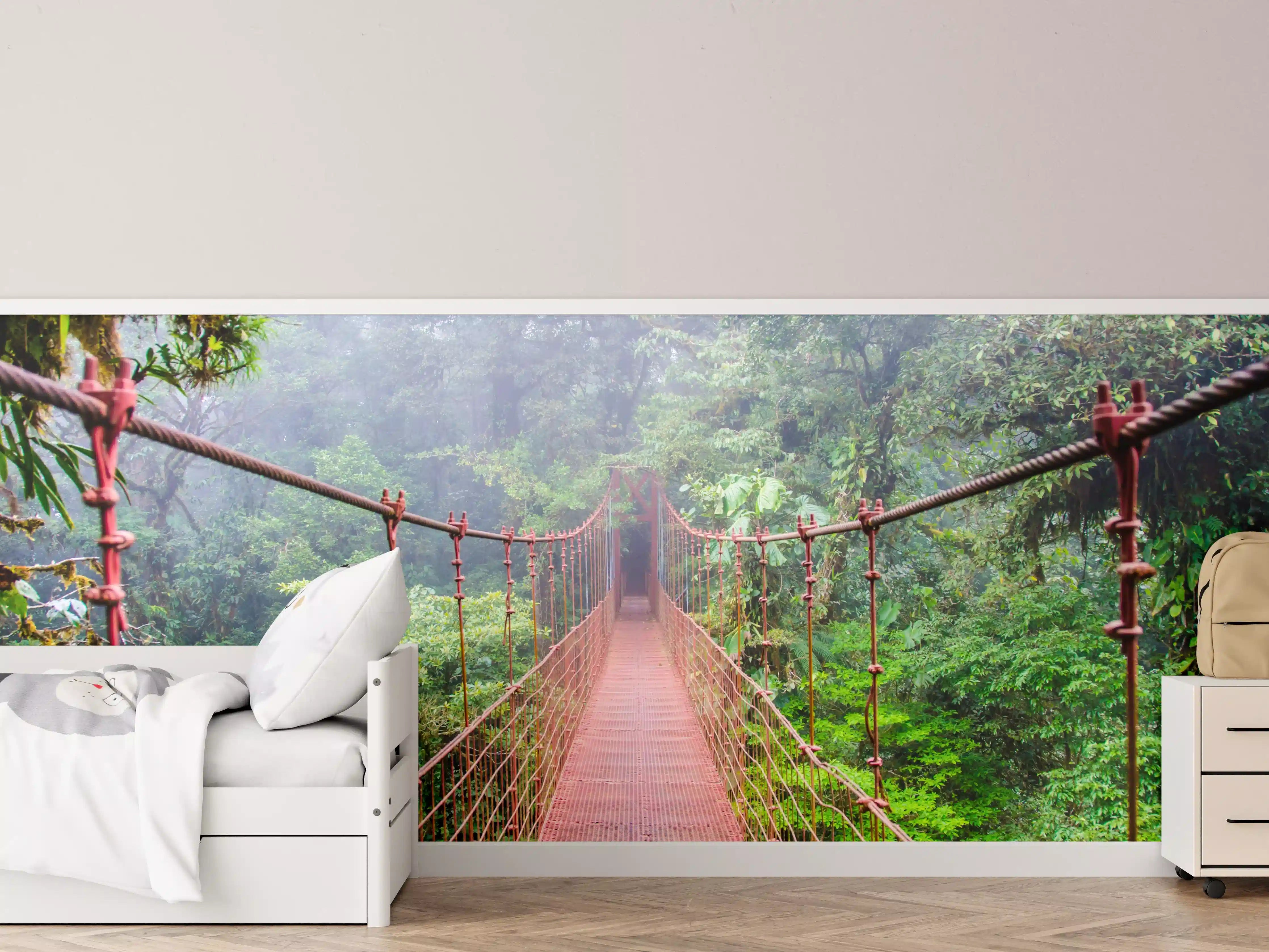 Kinderzimmer Wandgestaltung - Hängebrücke im Regenwald Costa Rica