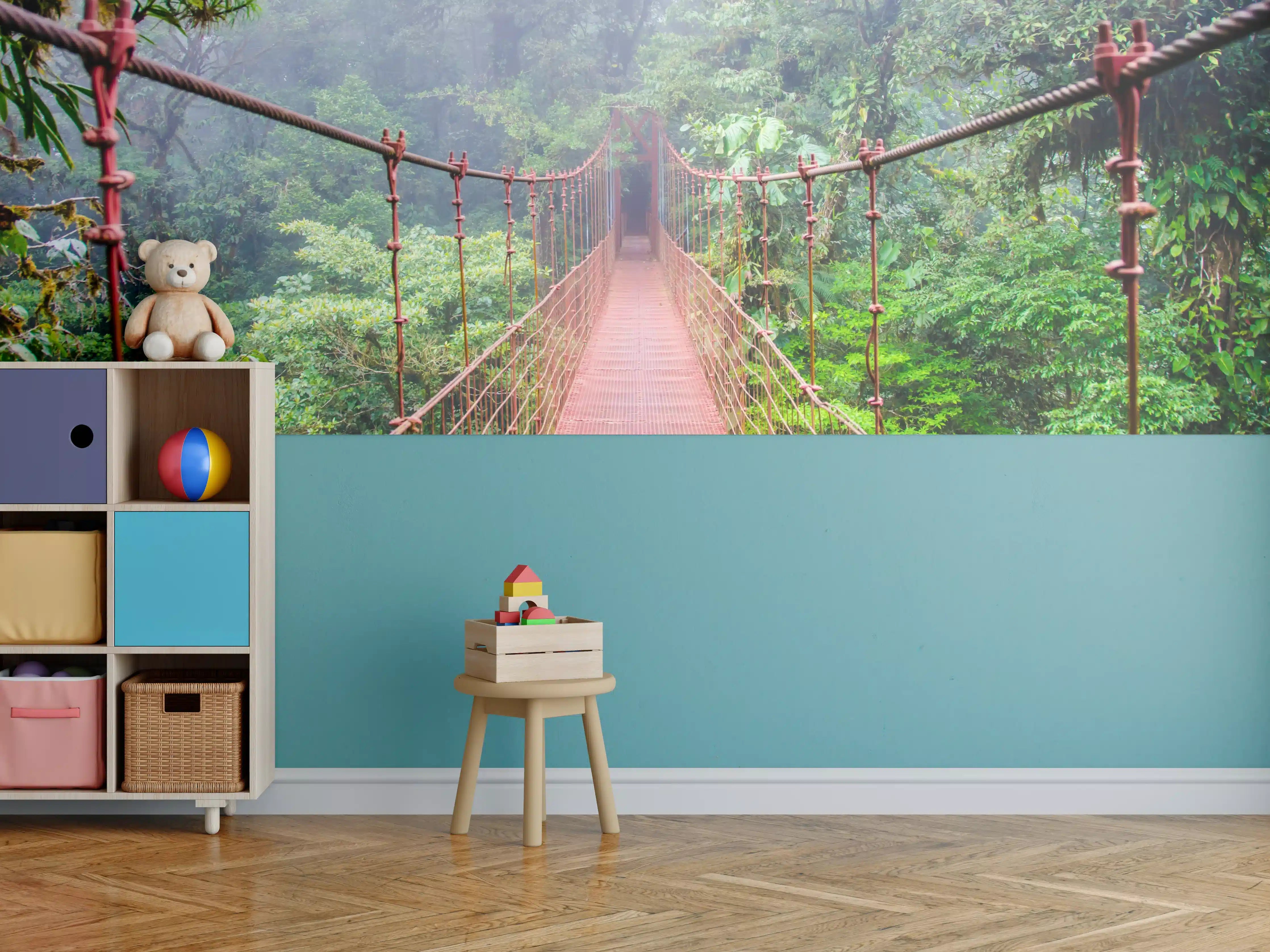 Kinderzimmer Wandgestaltung - Hängebrücke im Regenwald Costa Rica