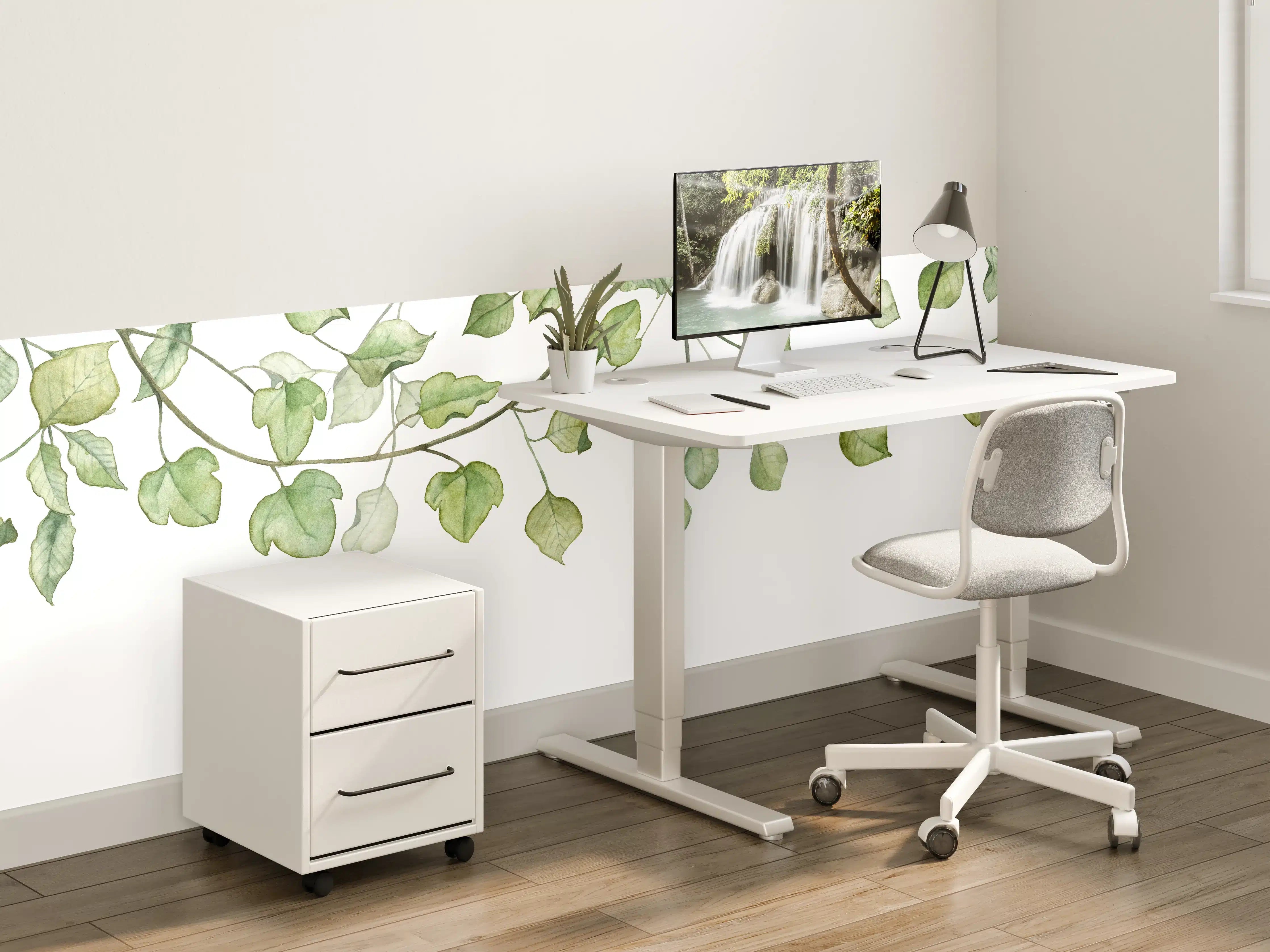 Kinderzimmer Wandgestaltung - Hängende grüne Blattdekoration