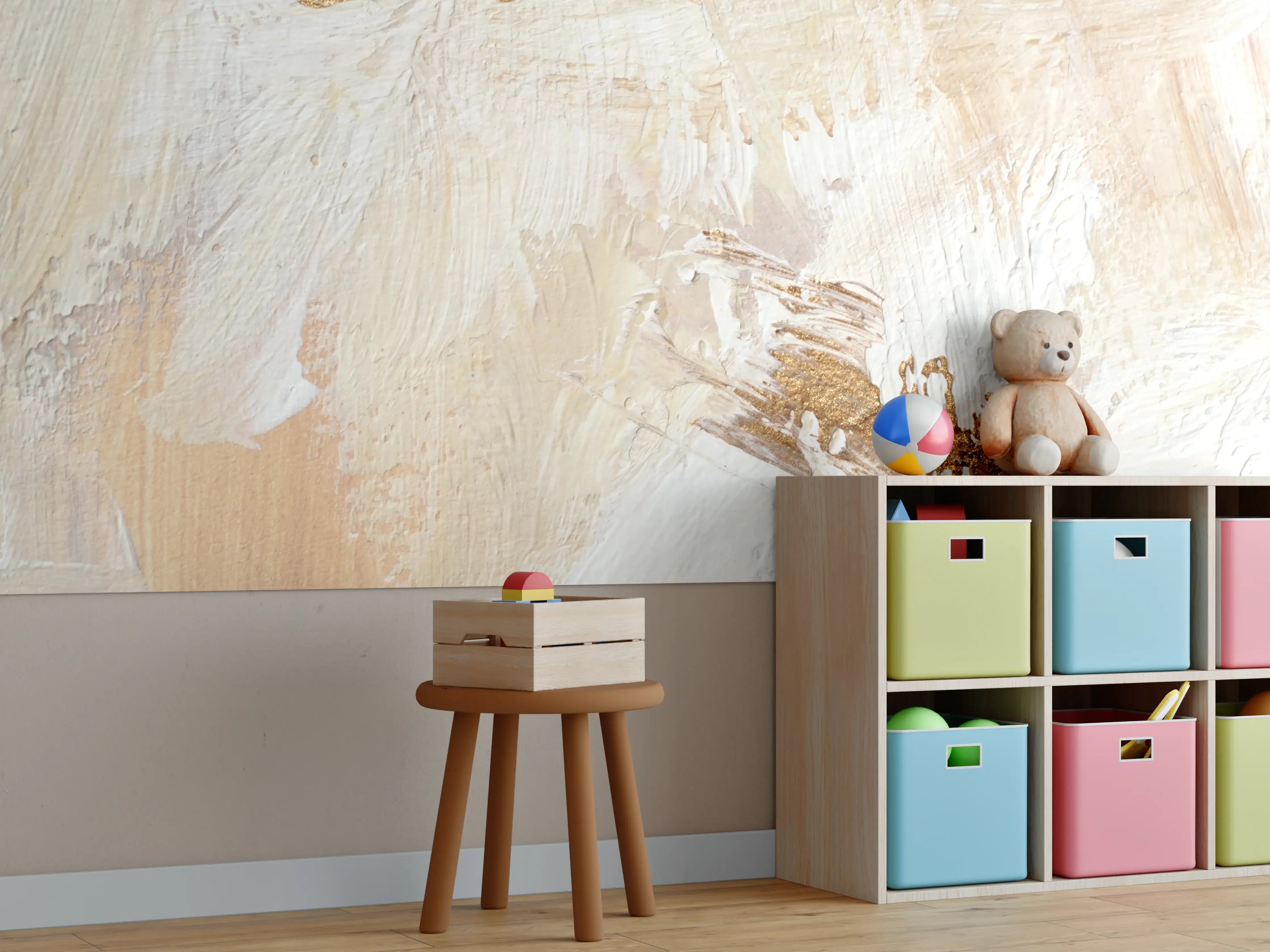 Kinderzimmer Wandgestaltung - Handgemalter Hintergrund - Abstrakt