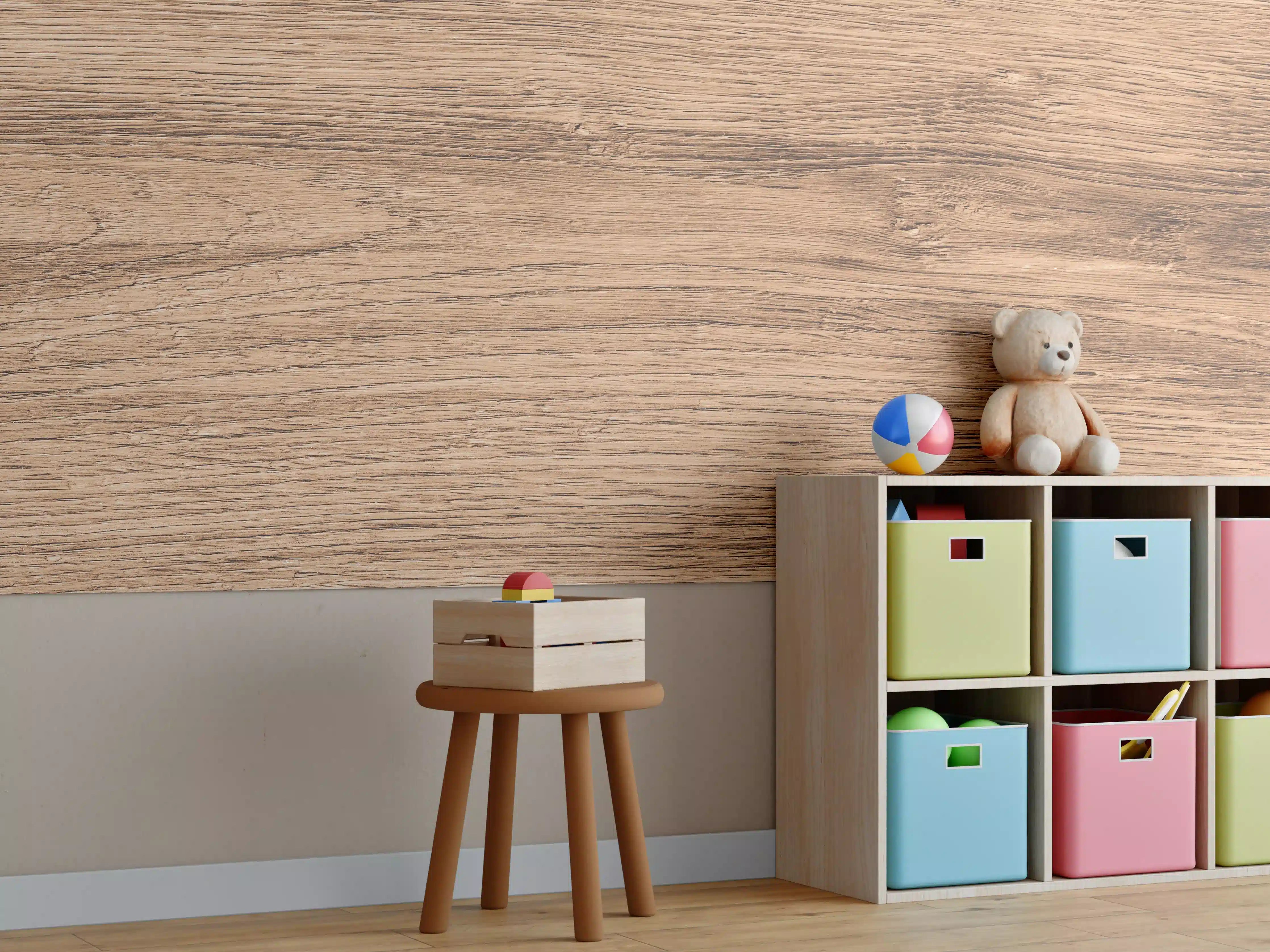 Kinderzimmer Wandgestaltung - Hartholz Eiche Textur
