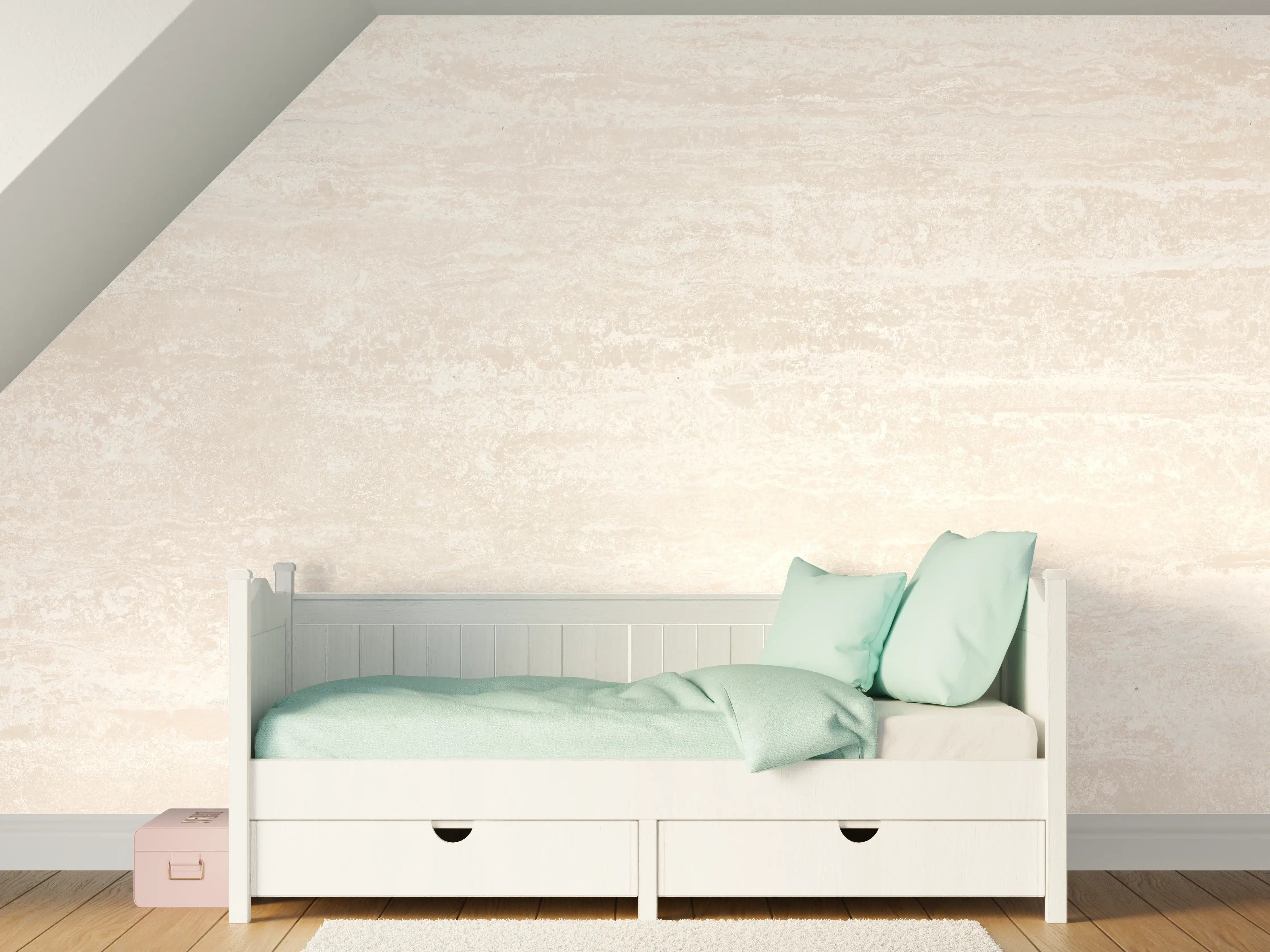 Kinderzimmer Wandgestaltung - Hellbeiger Farbton mit sanfter Struktur
