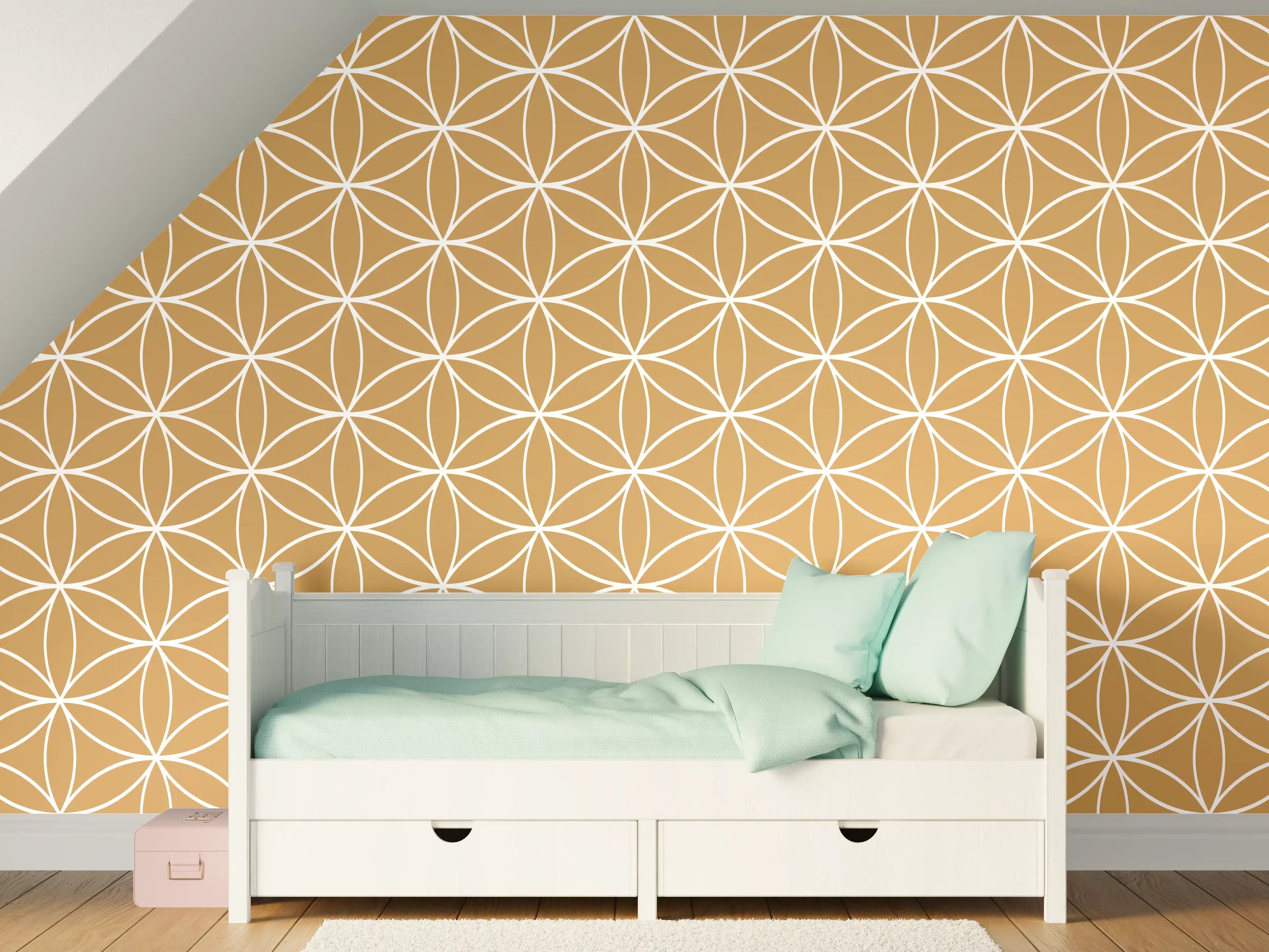 Kinderzimmer Wandgestaltung - Hellbraune geometrische Muster