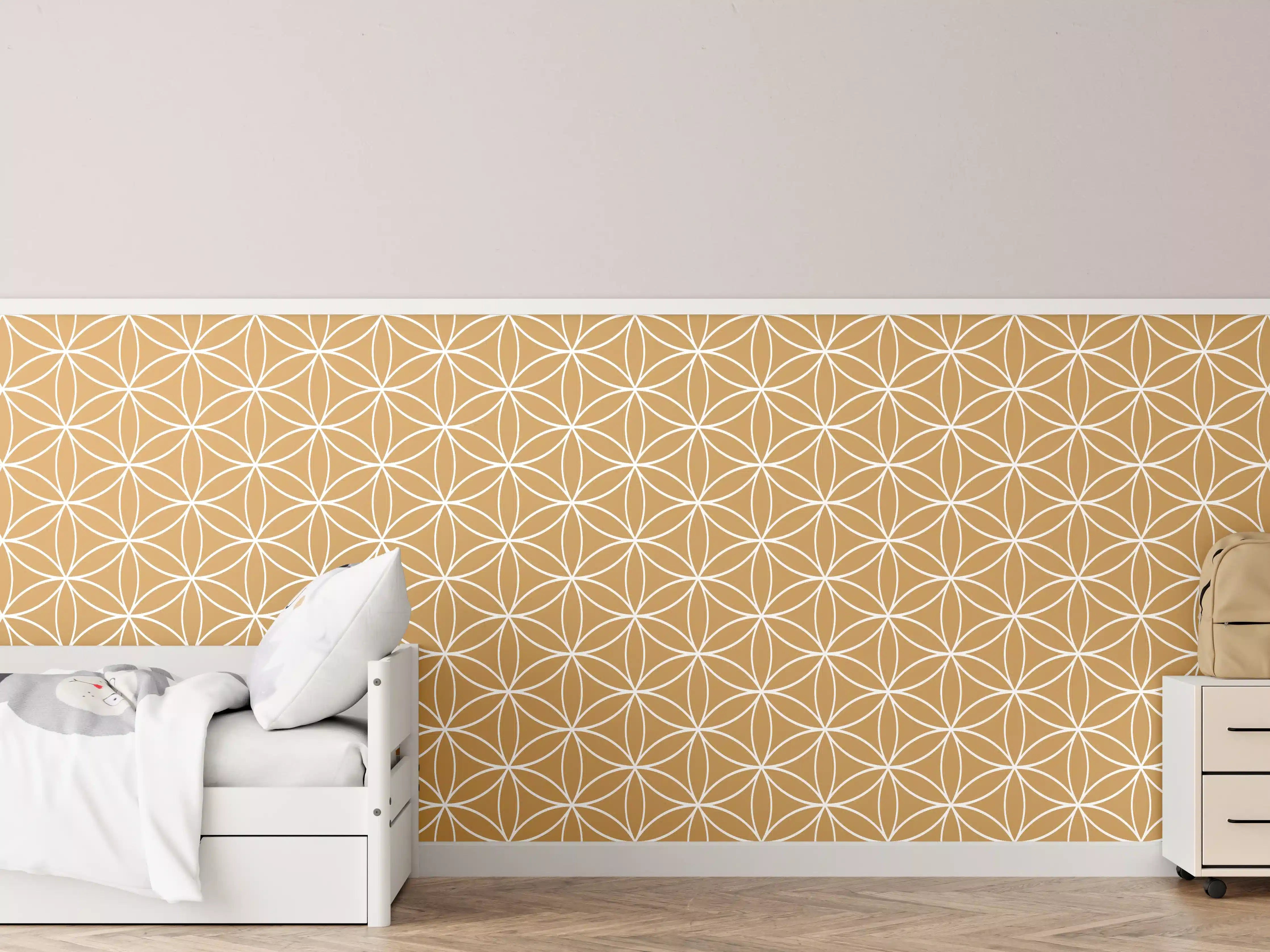 Kinderzimmer Wandgestaltung - Hellbraune geometrische Muster