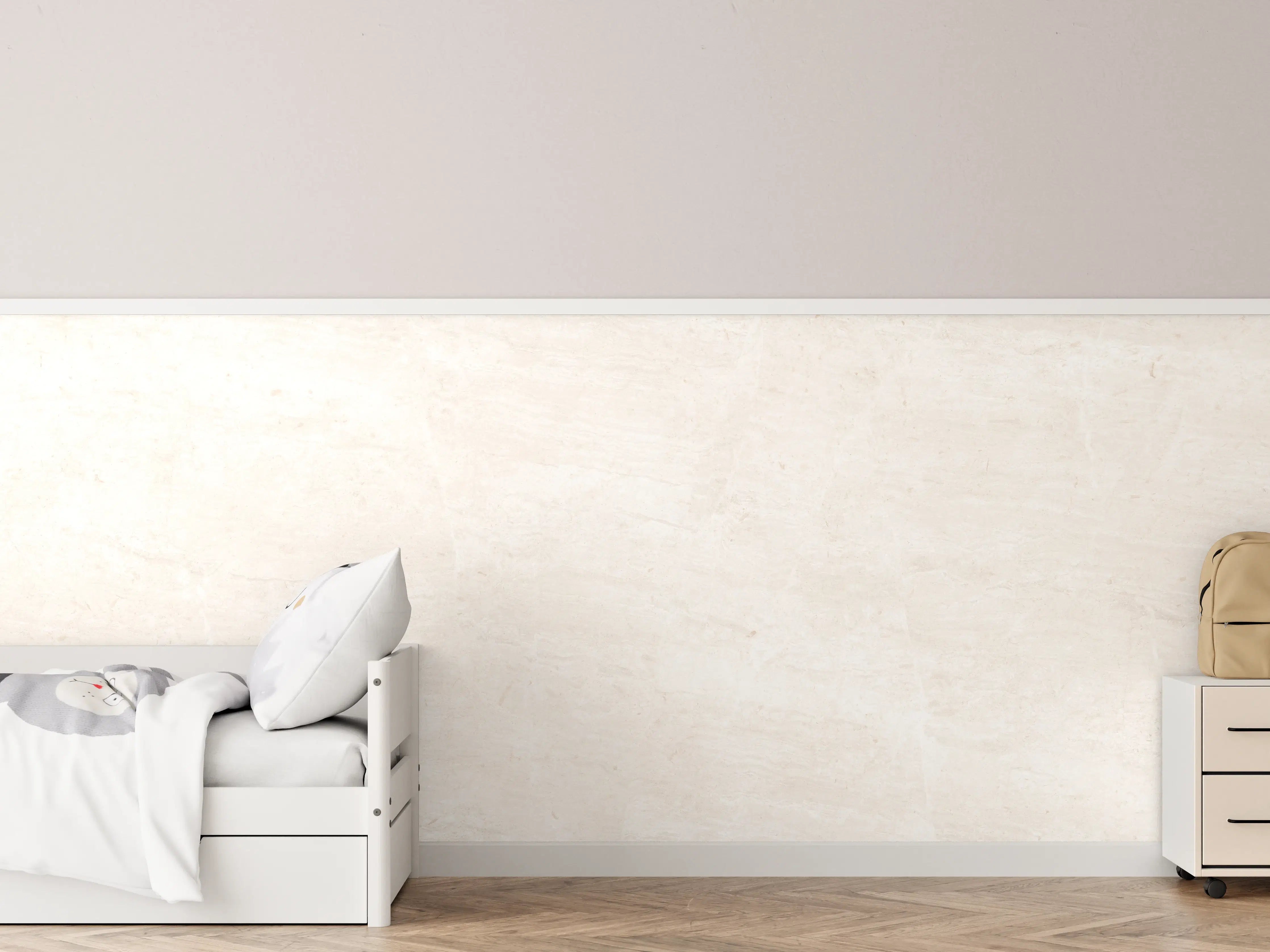 Kinderzimmer Wandgestaltung - Helle Beige Wand mit subtiler Textur