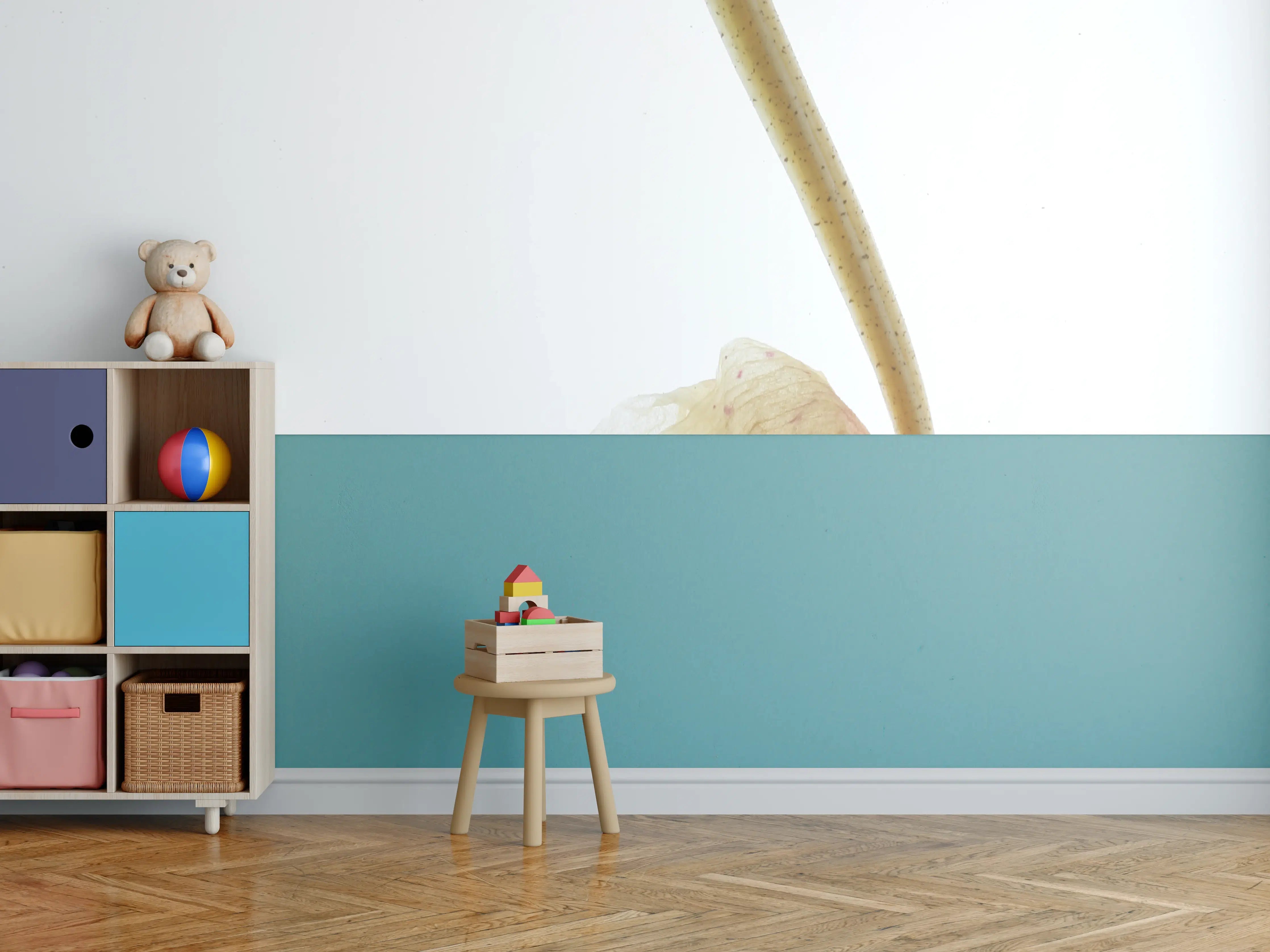 Kinderzimmer Wandgestaltung - Helle Blume - Nahaufnahme