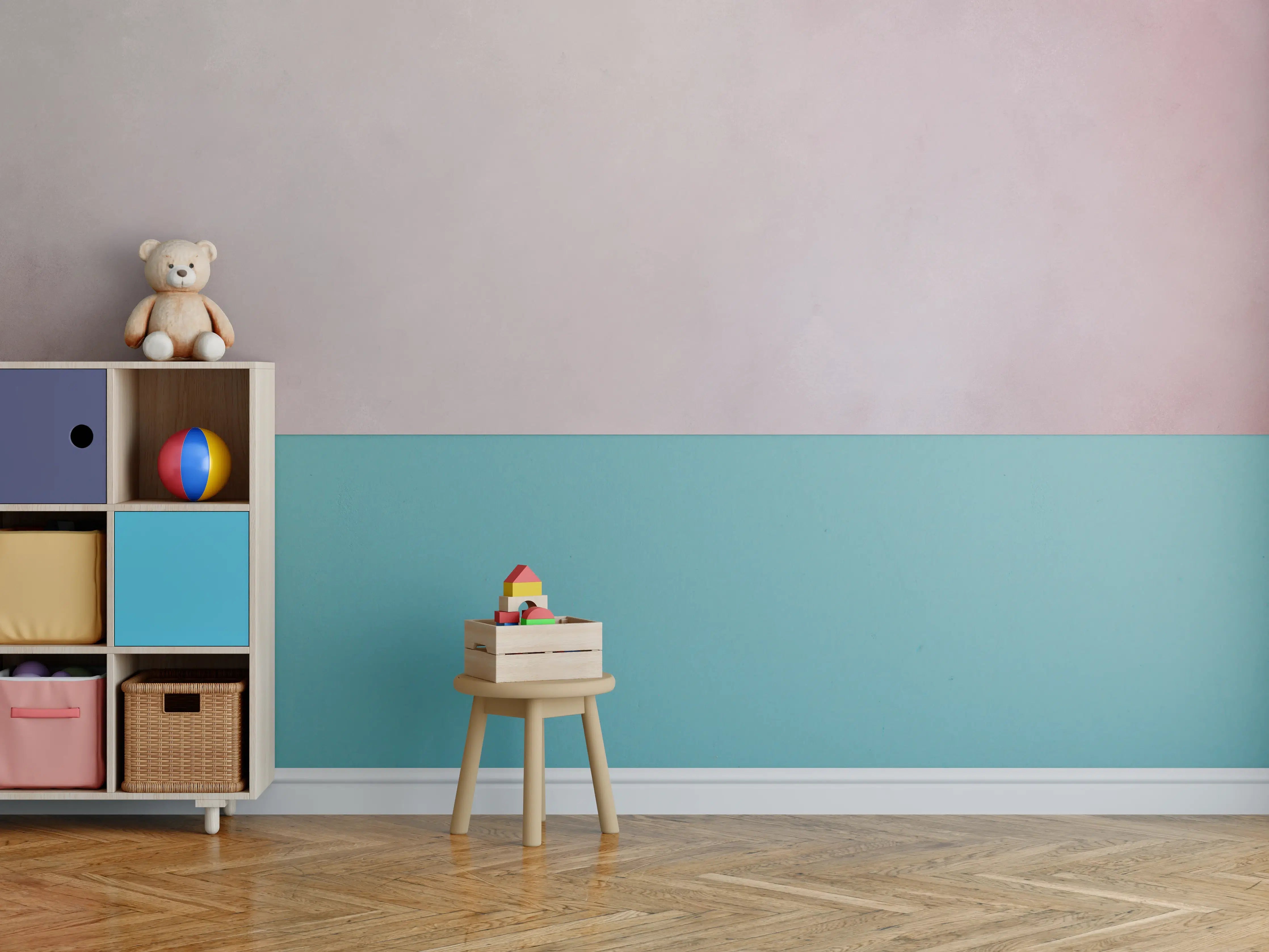 Kinderzimmer Wandgestaltung - Helle Graues Mauermuster