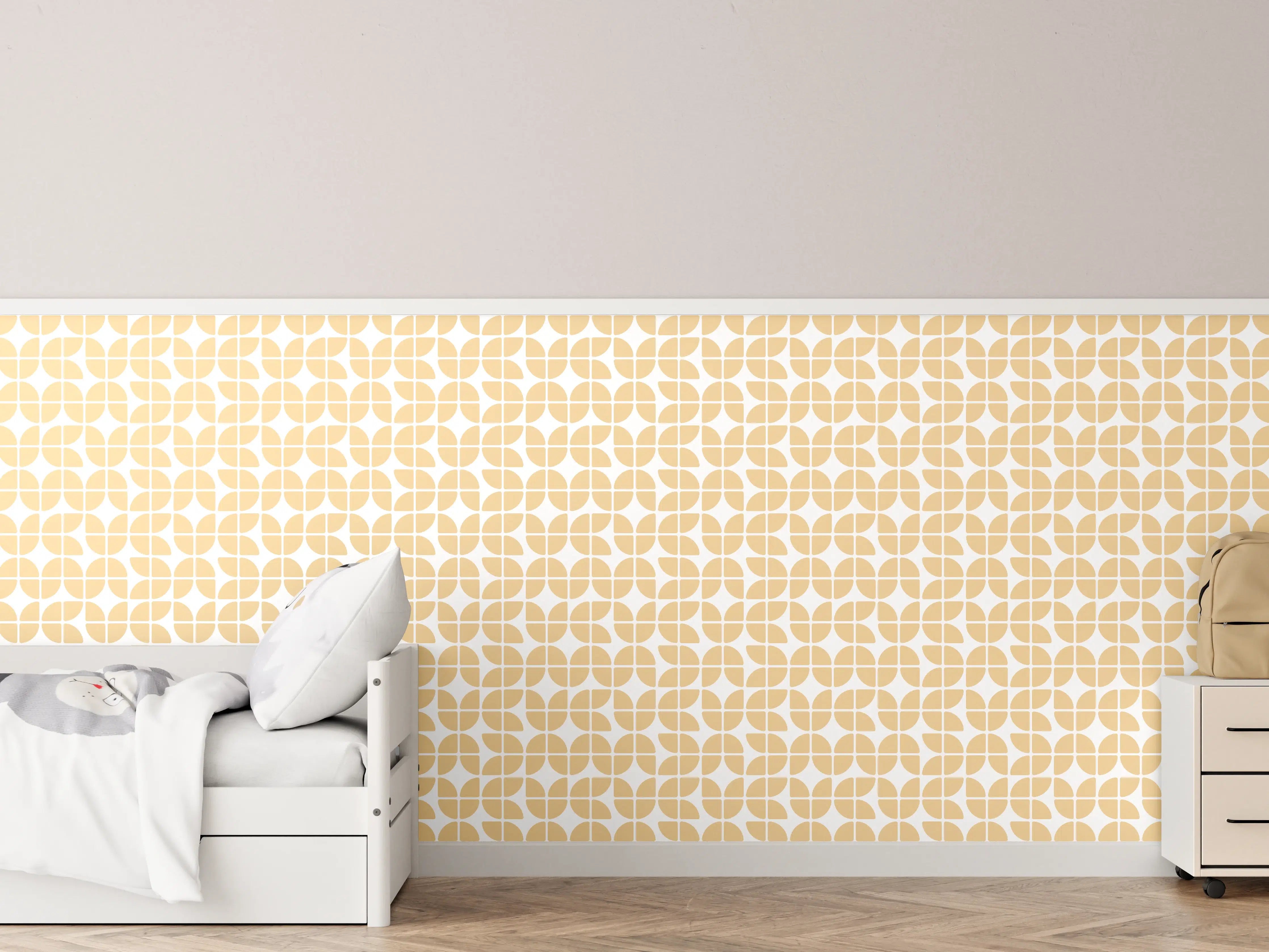 Kinderzimmer Wandgestaltung - Helle Sandfarbe mit feinem Muster