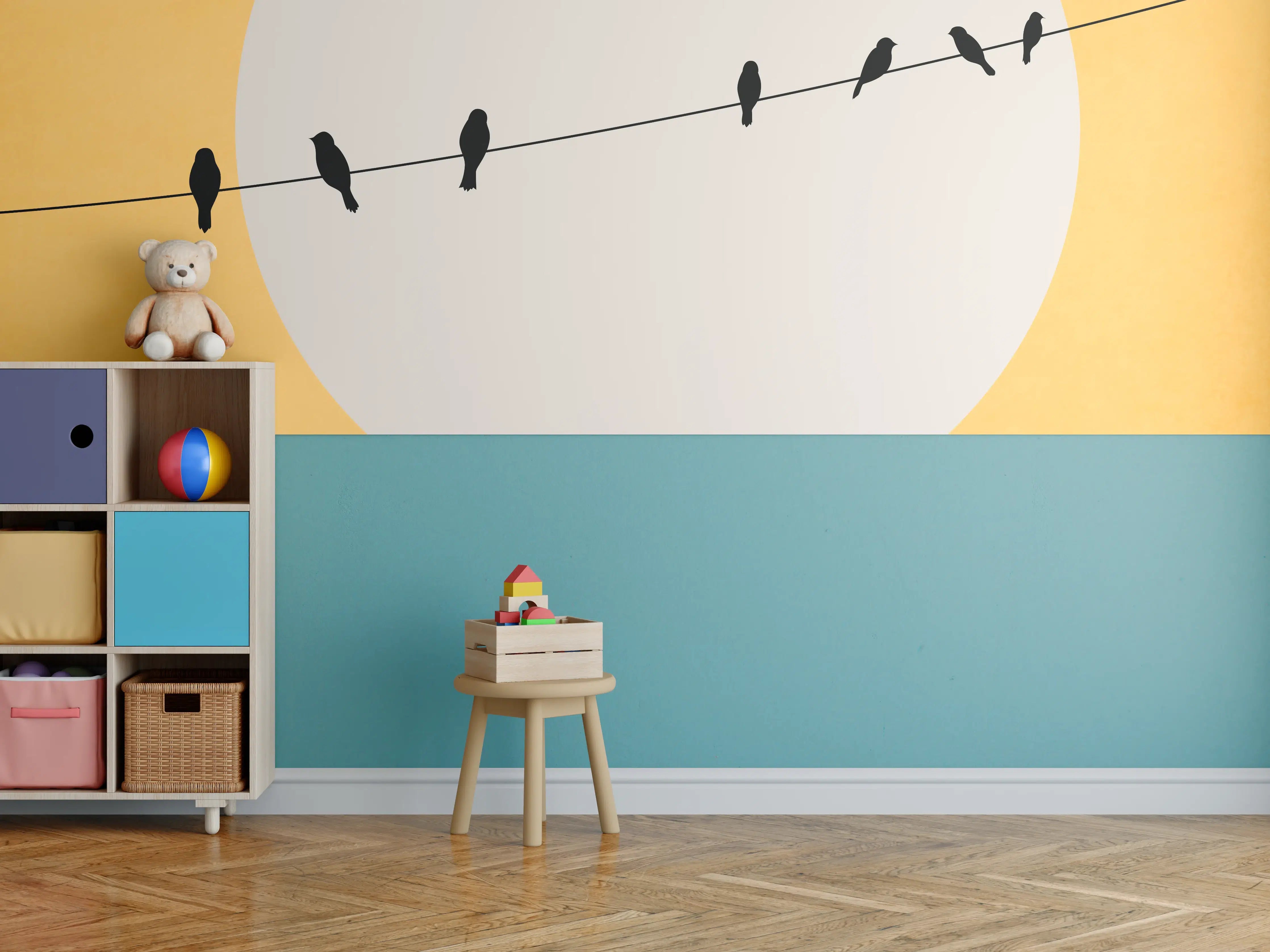 Kinderzimmer Wandgestaltung - Helle Sonne - Gemälde