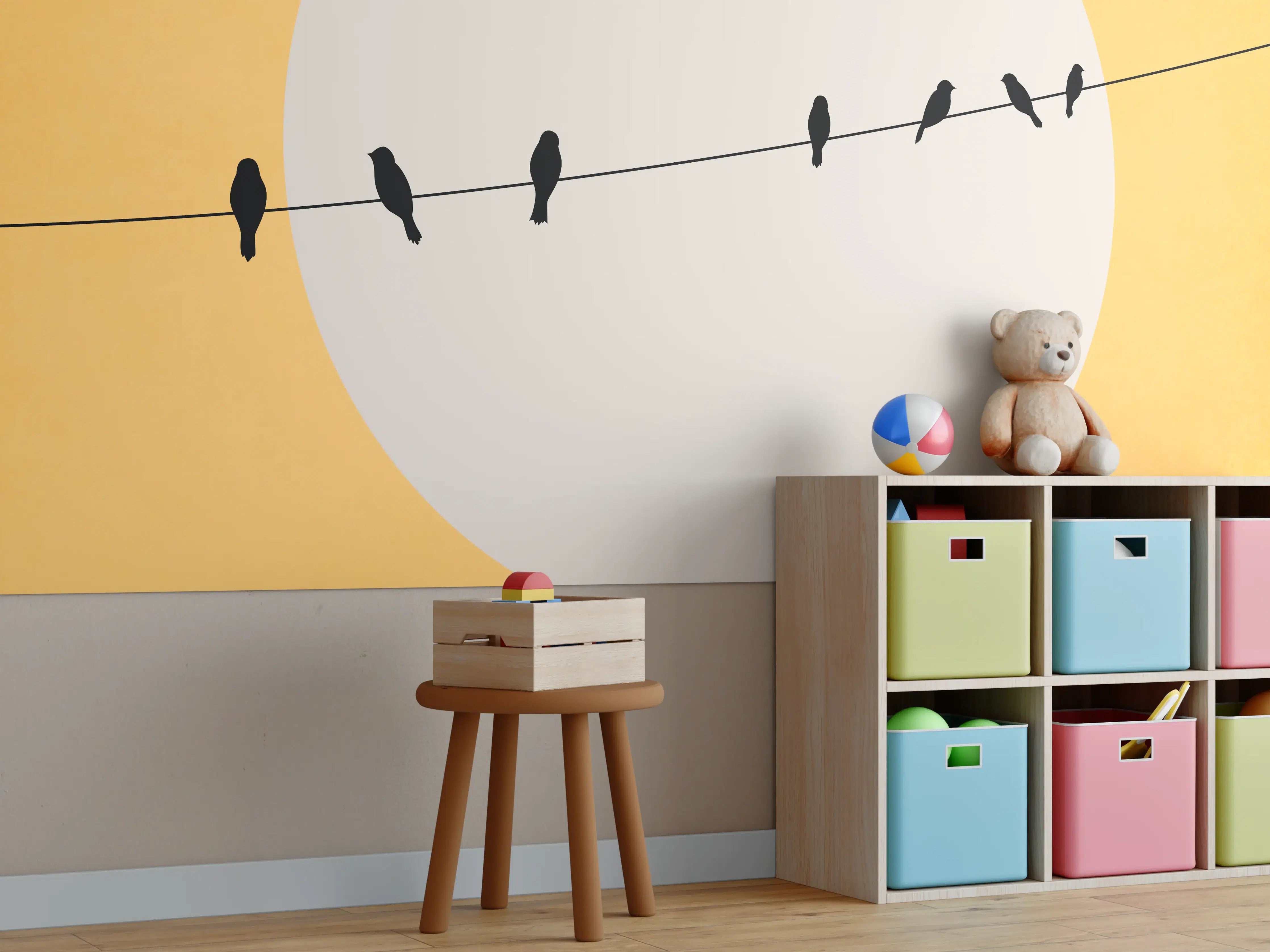 Kinderzimmer Wandgestaltung - Helle Sonne - Gemälde