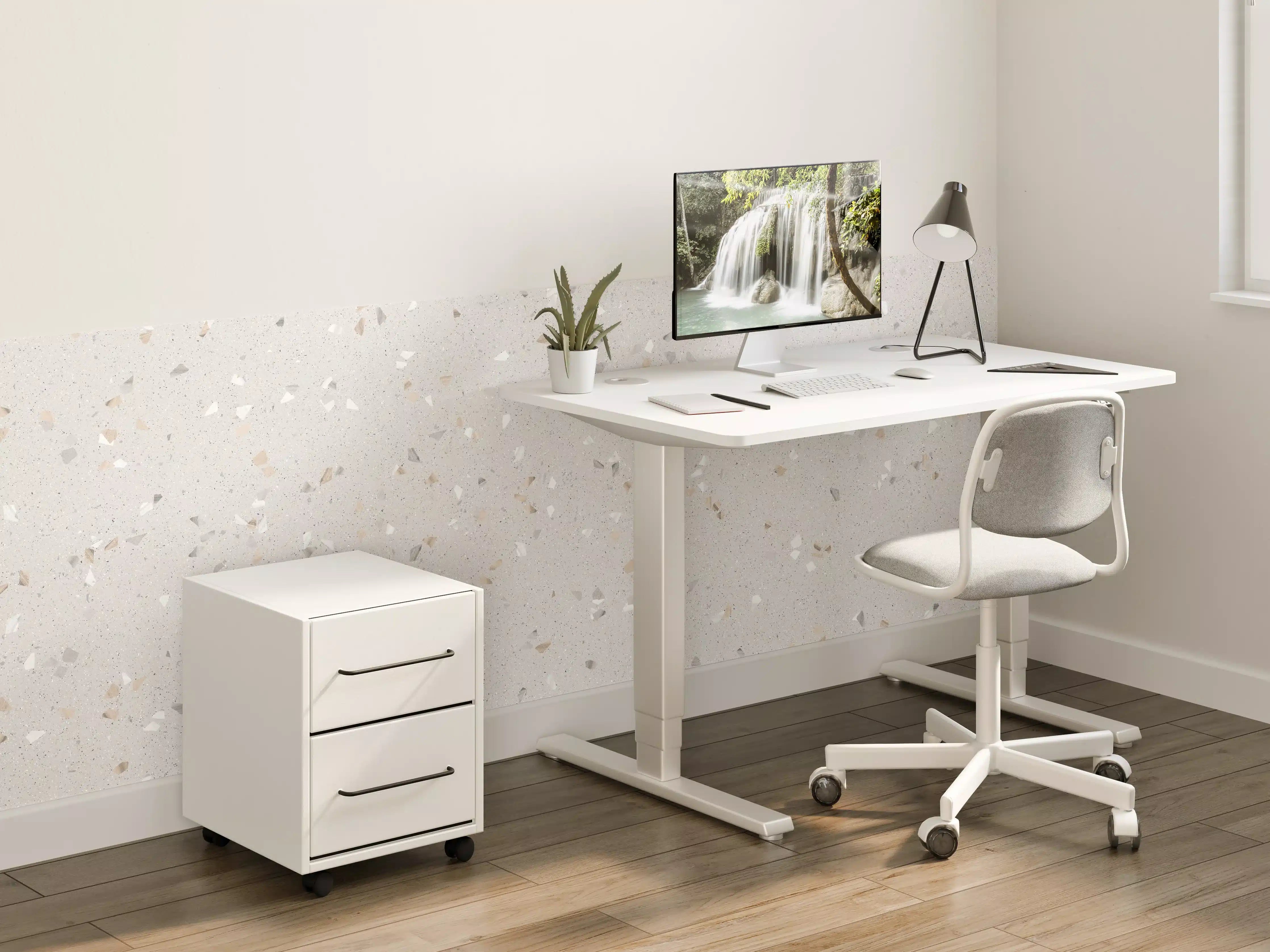 Kinderzimmer Wandgestaltung - Helle Steinoptik mit beige und weißen Sprenkeln