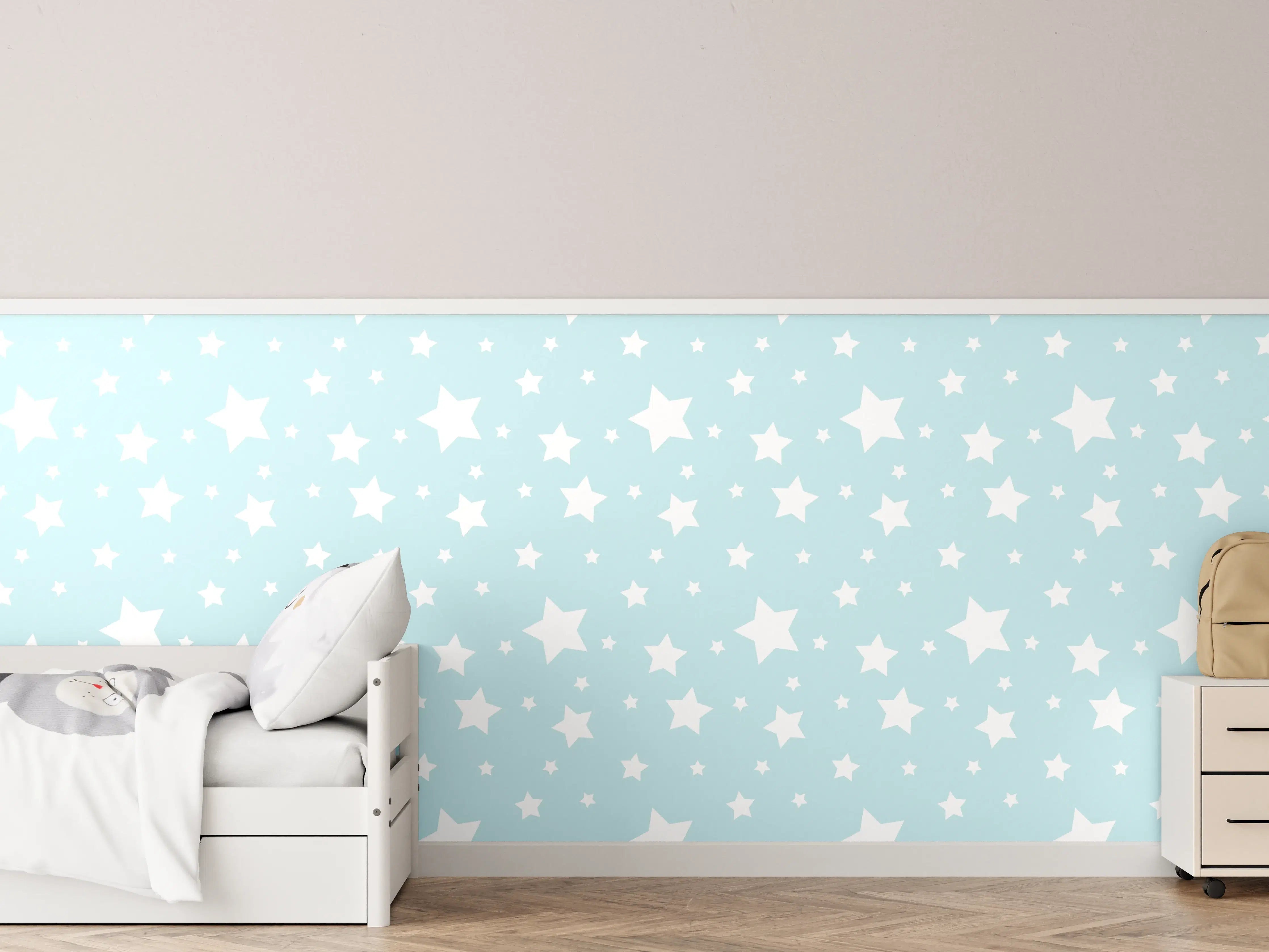 Kinderzimmer Wandgestaltung - Helle Sternenhimmel-Design