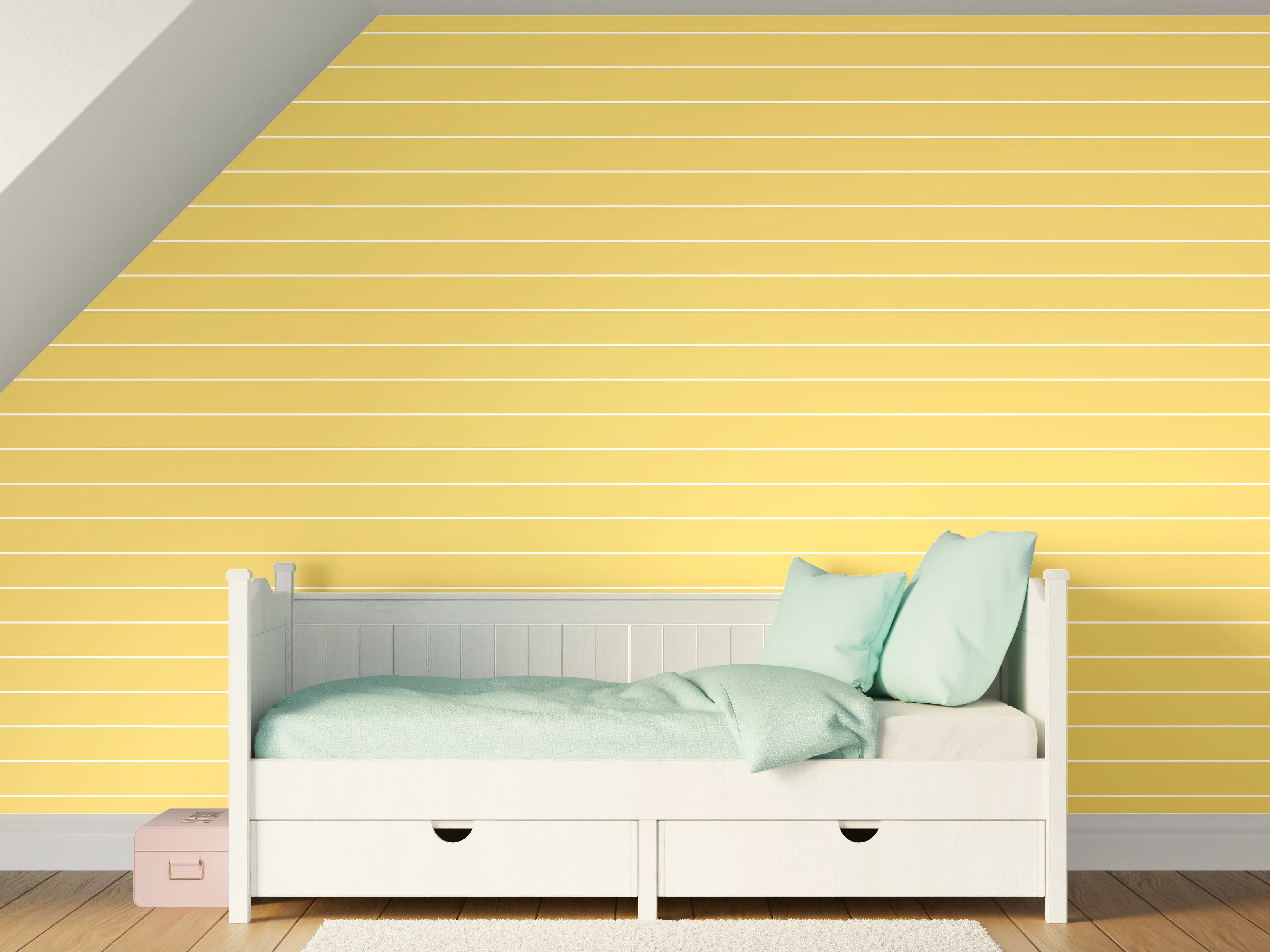 Kinderzimmer Wandgestaltung - Helle Streifen-Gestaltung