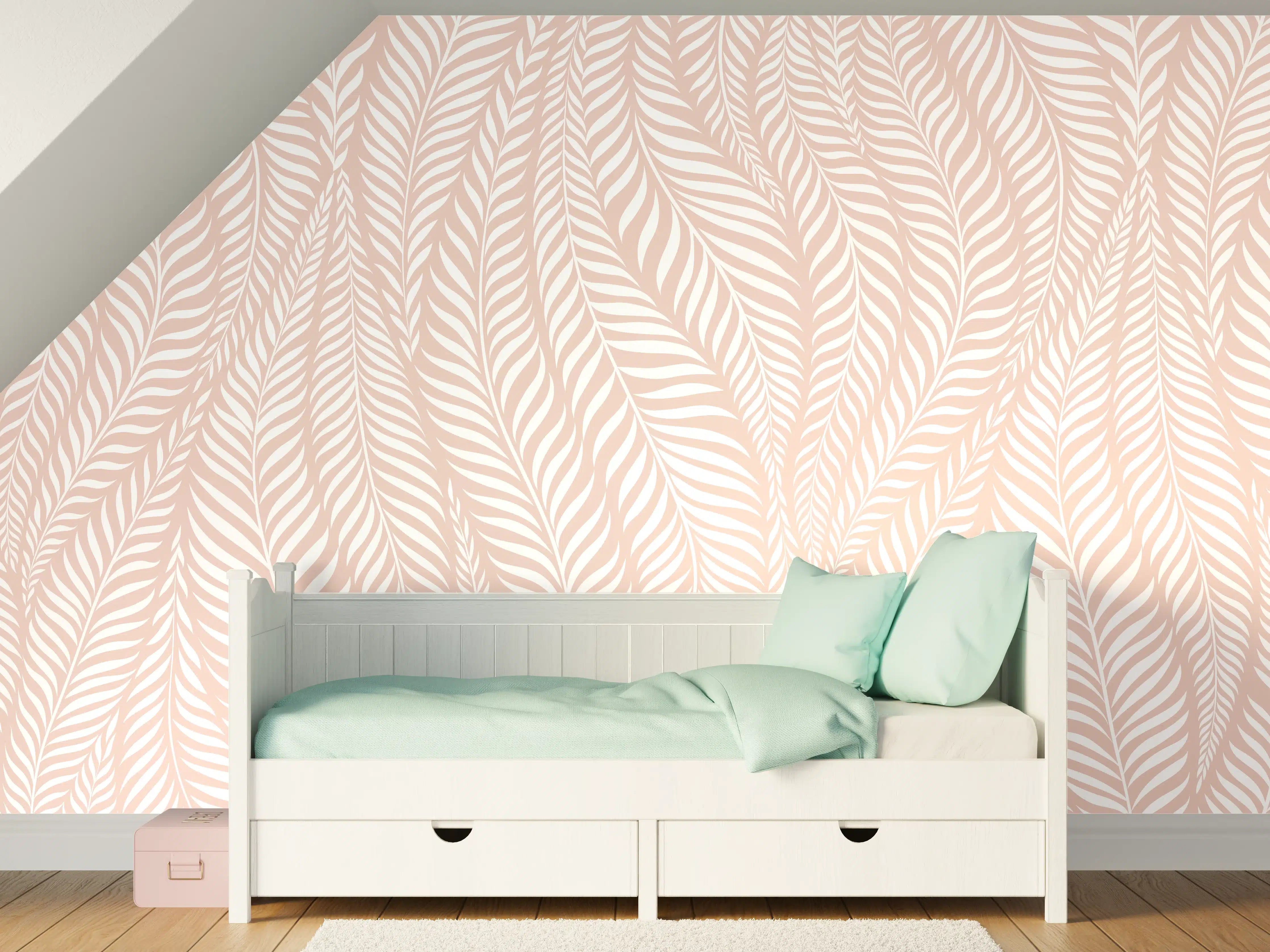 Kinderzimmer Wandgestaltung - Helle Weiß-Grau-Musterwand mit zarten Graunuancen