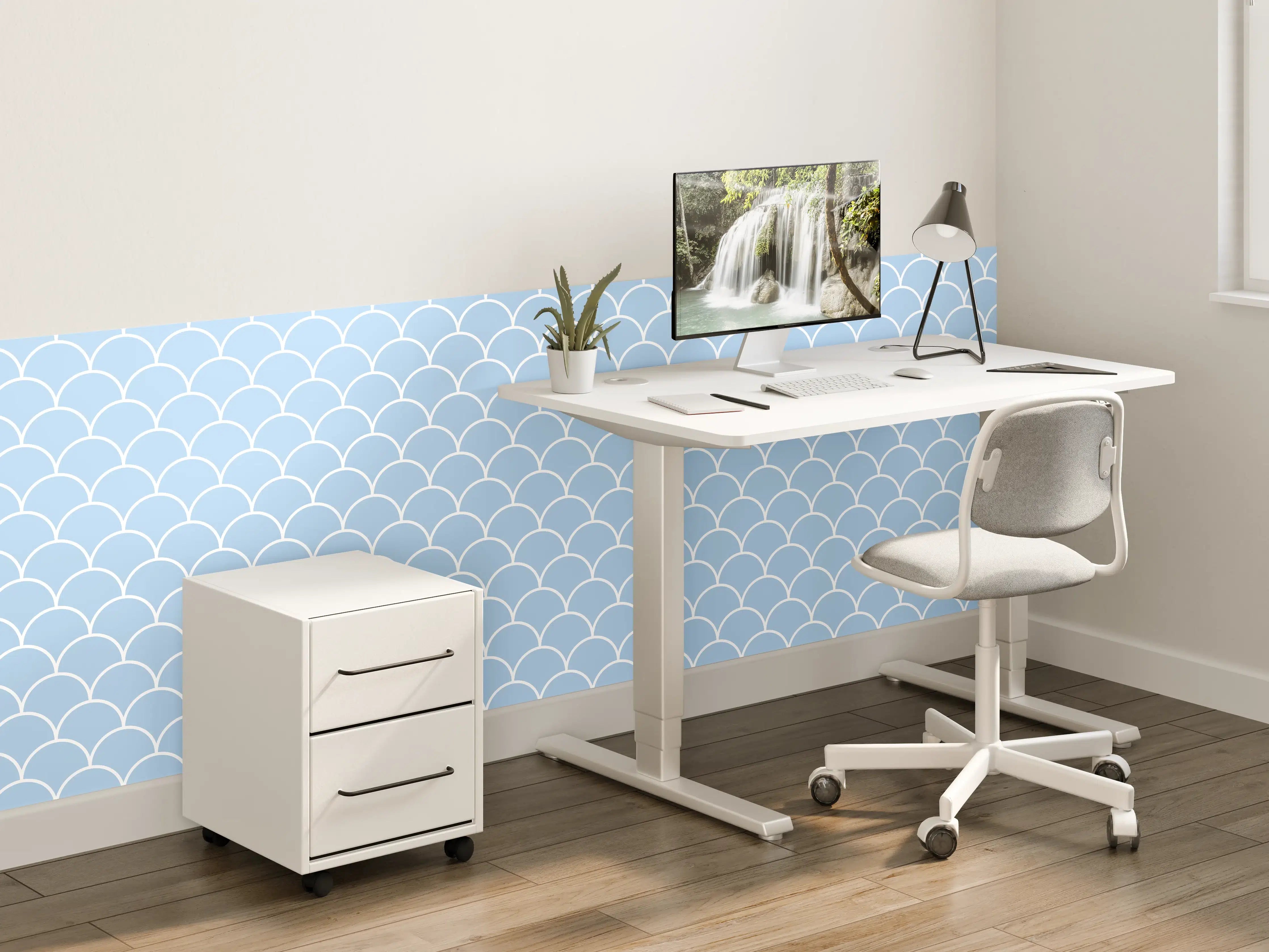 Kinderzimmer Wandgestaltung - Helle Weiß-Graue Marmor-Textur mit feinen Nuancen