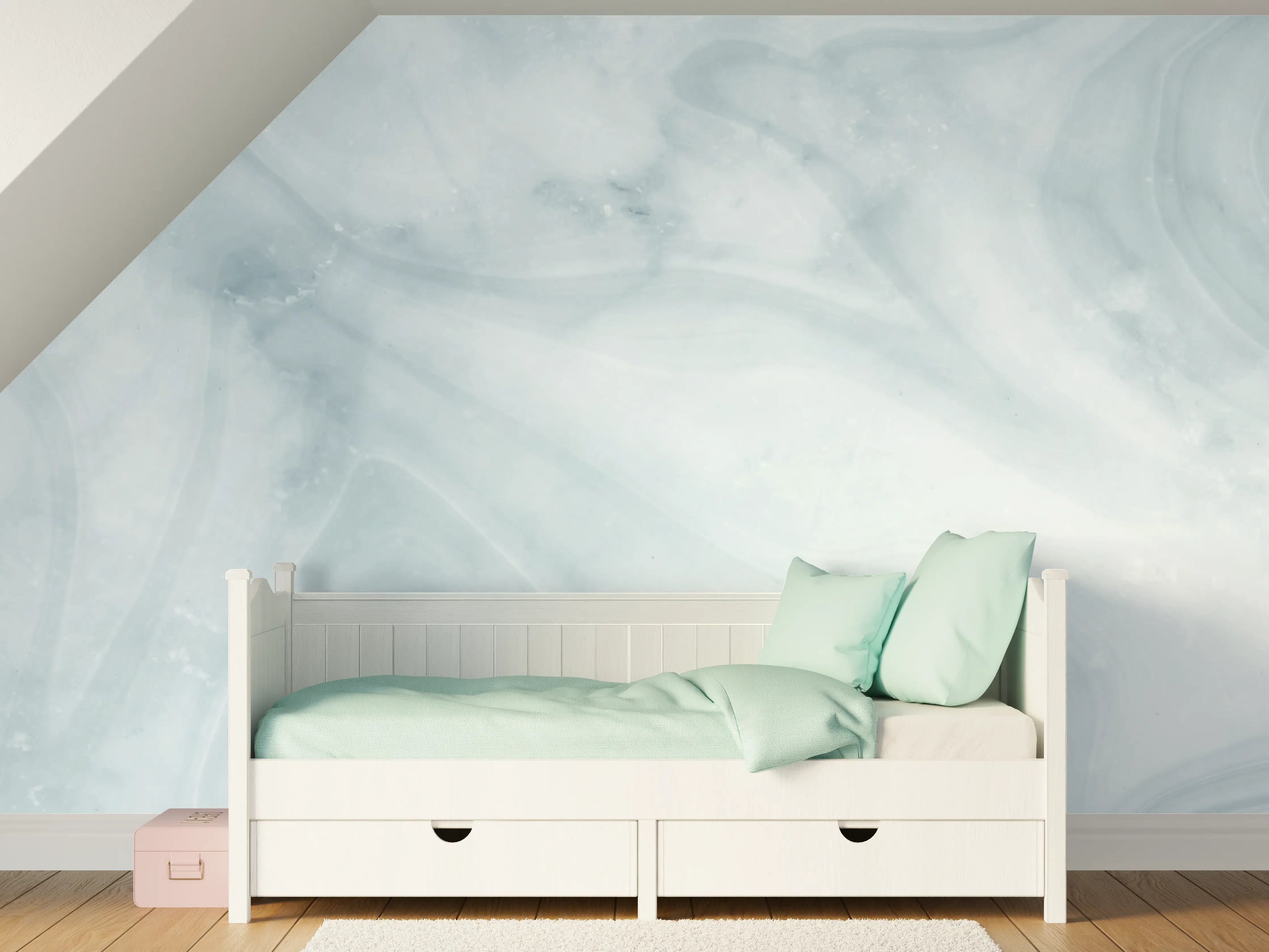 Kinderzimmer Wandgestaltung - Helle bläuliche Marmor Textur