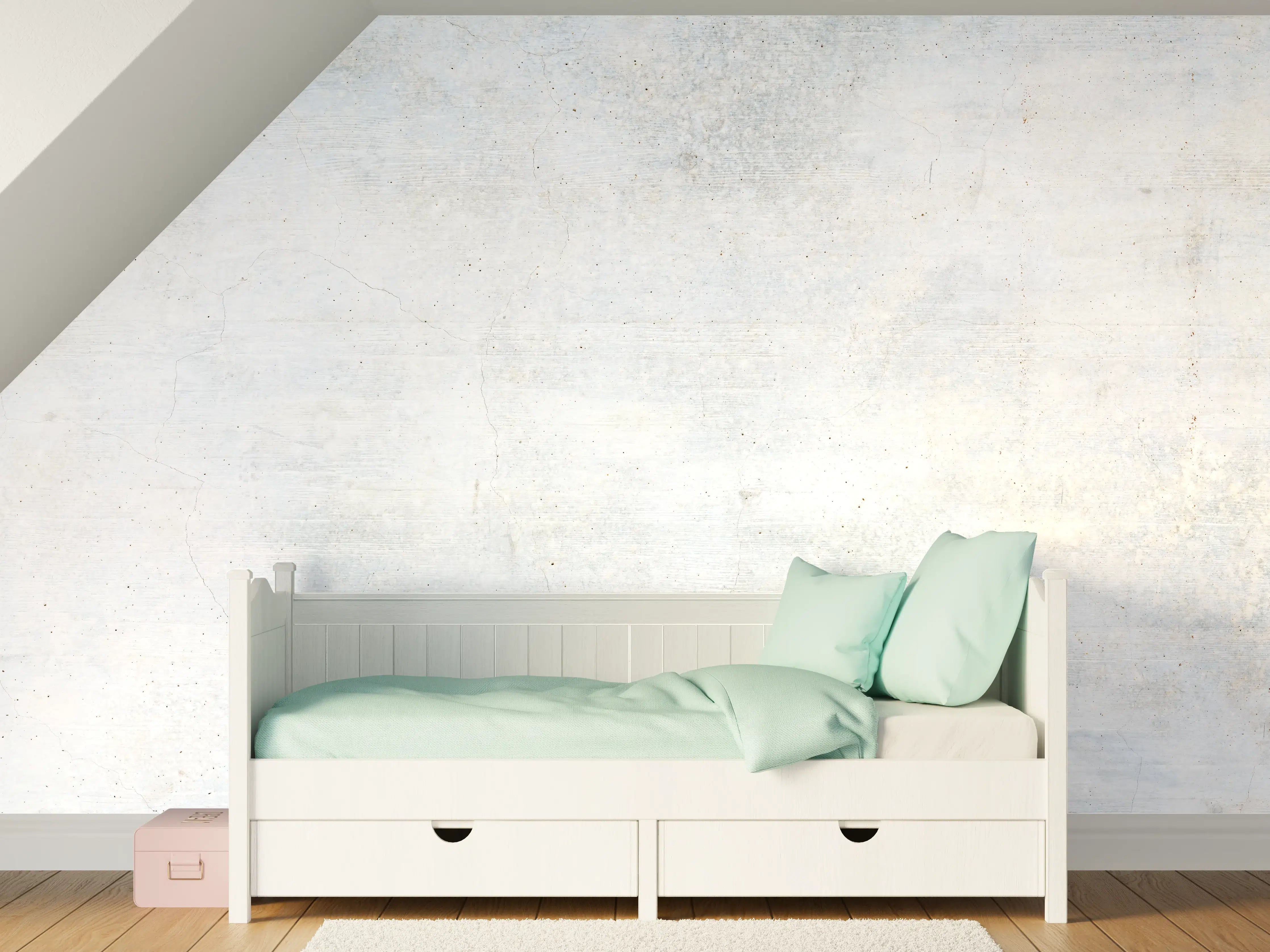Kinderzimmer Wandgestaltung - Helle matte Wand mit subtiler Textur